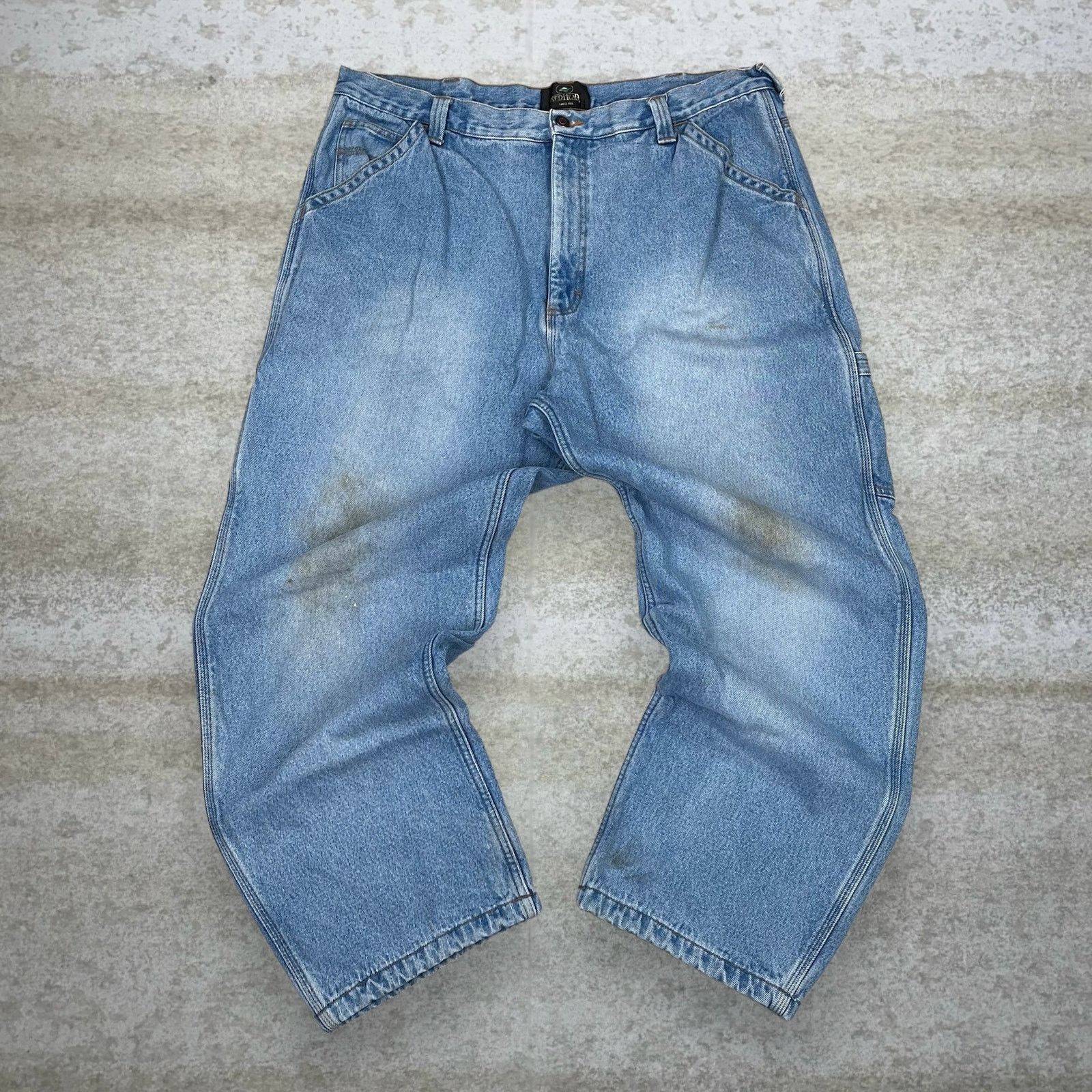 Redhead Vintage 90s RedHead Carpenter Jeans 40x30 Relaxed Light Wash Size US 40 / EU 56 - 2 Thumbnail