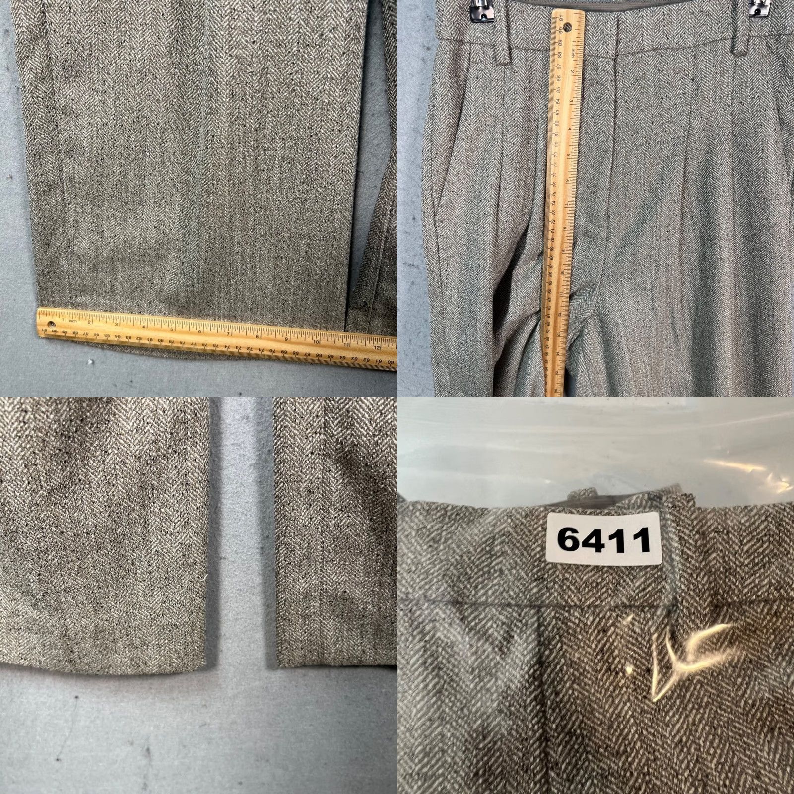 H&M H&M Womens Pants Herringbone Wide-Leg Beige High-Waist Pleated Adult 2 Regular Inseam 29in Dress Size 26" / US 2 / IT 38 - 8 Thumbnail