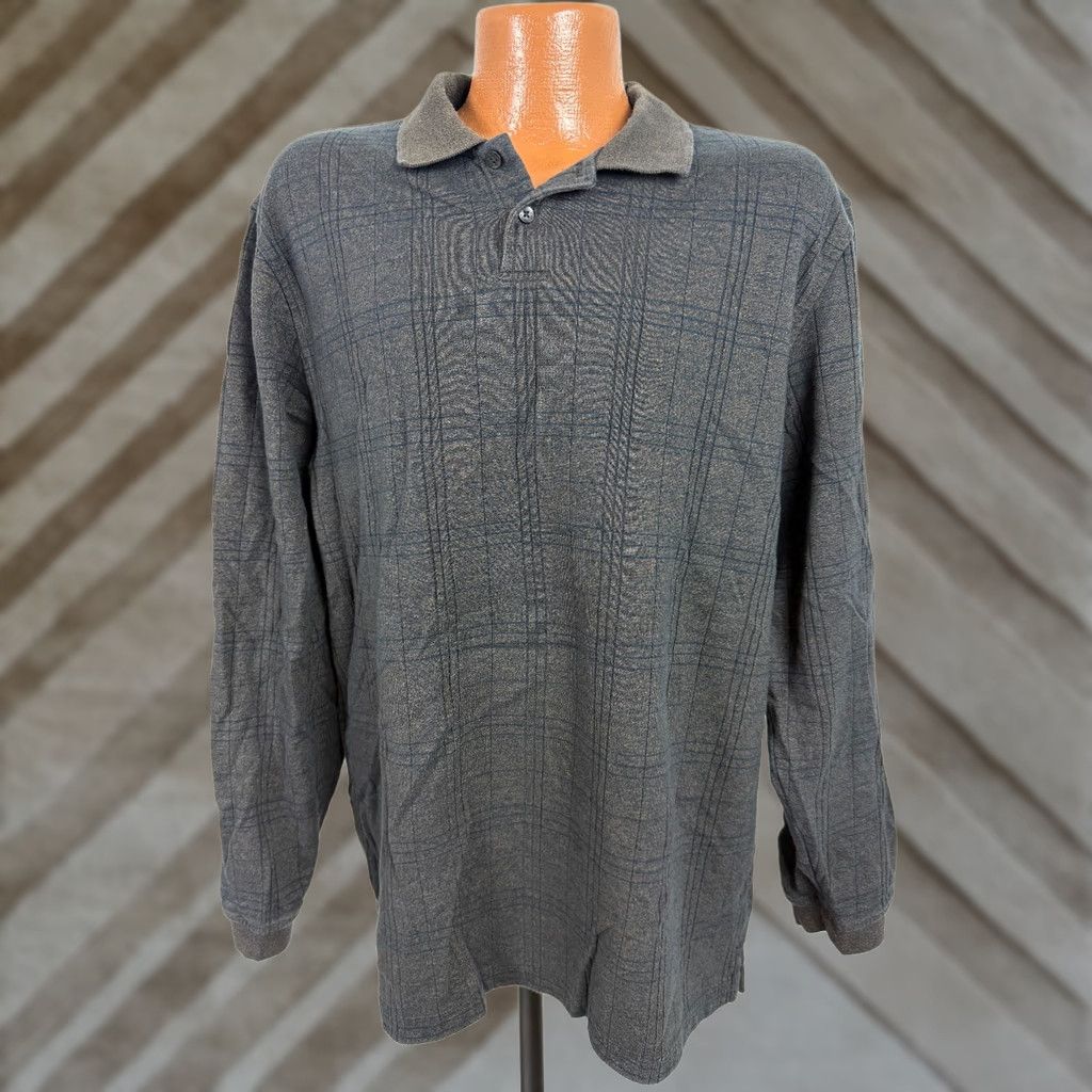 Van Heusen Van Heusen Polo Shirt Men XL Ribbed Brown Long Sleeve Shirt Polo Size US XL / EU 56 / 4 - 1 Thumbnail