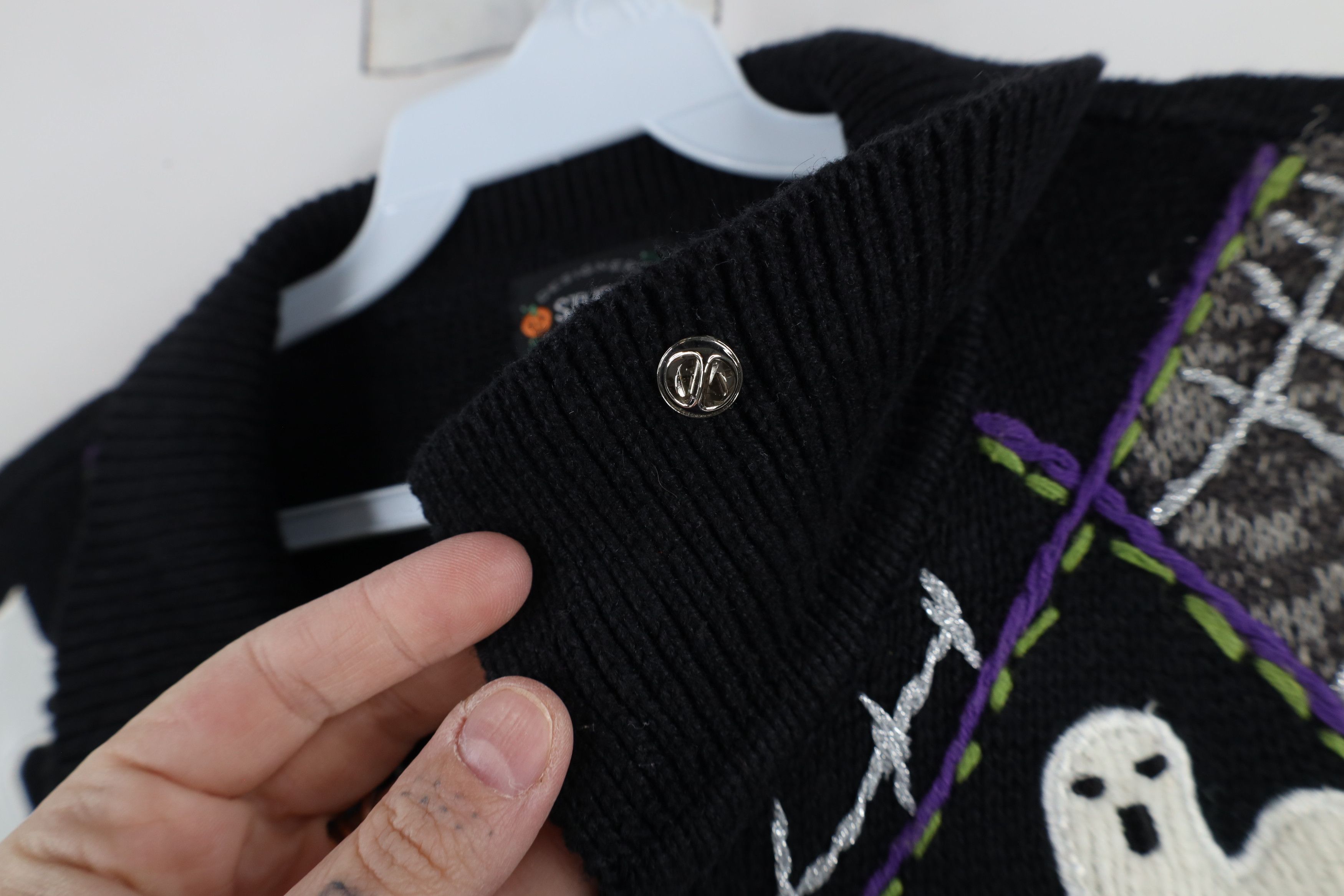 Vintage Vintage 90s Streetwear Ghost Spider Cardigan Sweater Vest Size L / US 10 / IT 46 - 10 Thumbnail