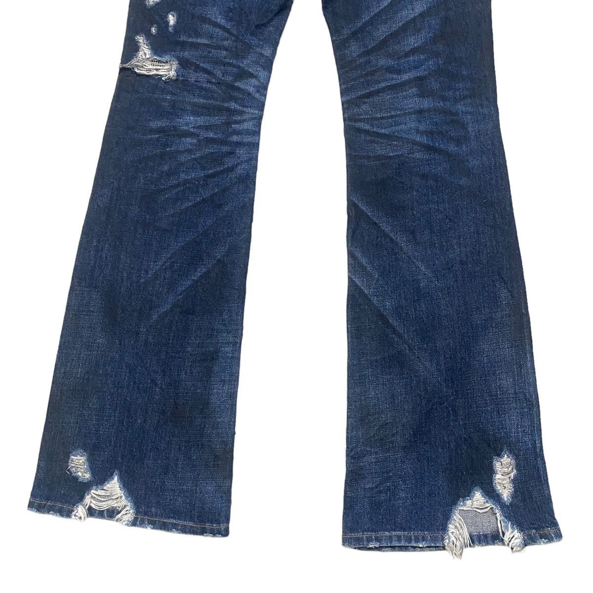 GOSTAR DE FUGA FUGA Coated Oiled Denim Flare Jeans Distressed Size US 32 / EU 48 - 15 Thumbnail