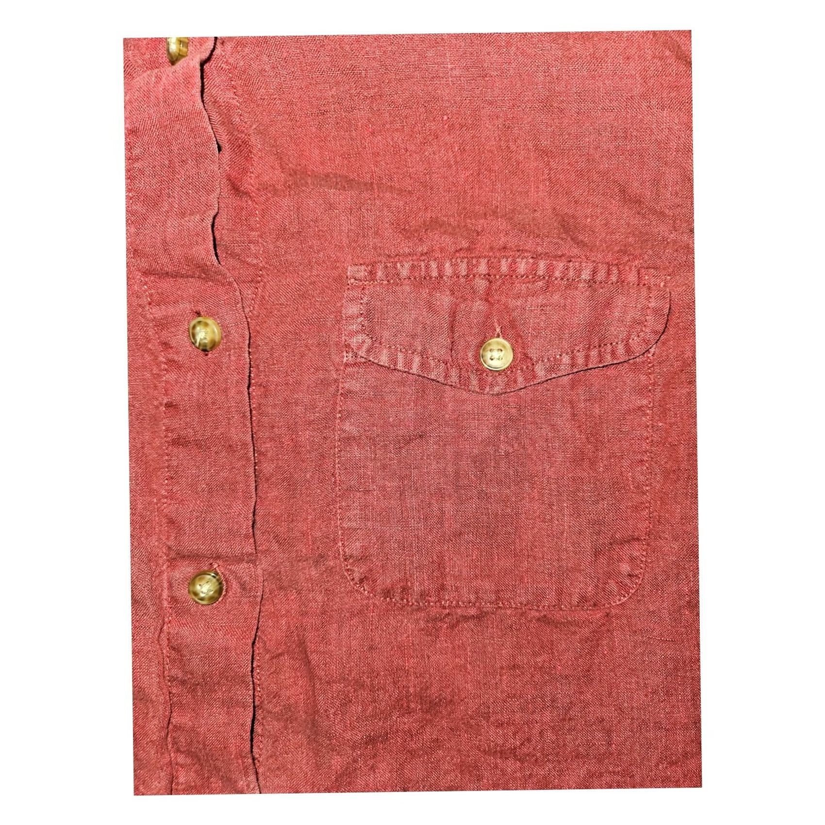 Eddie Bauer Eddie Bauer Button-Up Shirt Long Sleeve Women's M Red Linen 100% Pocket? (Note: original title does not mention pocket) Size M / US 6-8 / IT 42-44 - 6 Thumbnail