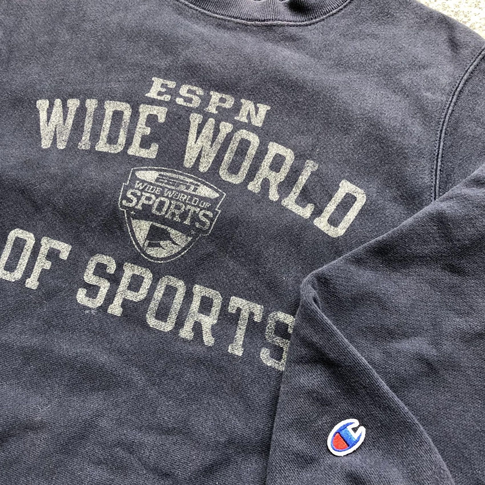 Champion VINTAGE Champion Shirt Mens S Blue Reverse Weave Sweatshirt ESPN Wide World Sports Size US S / EU 44-46 / 1 - 7 Thumbnail