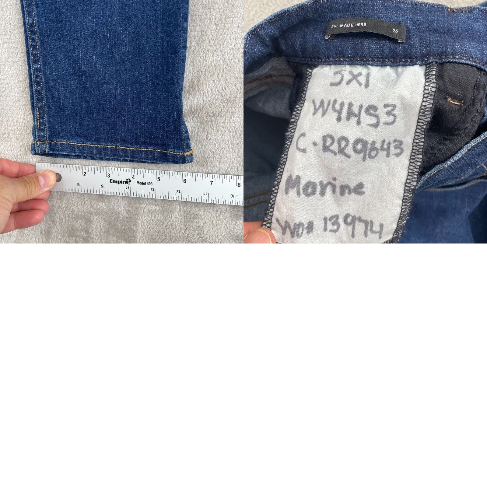 3x1 3x1 NYC Jeans Women 26 Blue Slim Fit Zip Fly 5 Pocket Stretch Desinger Shirt Size 26" / US 2 / IT 38 - 9 Thumbnail