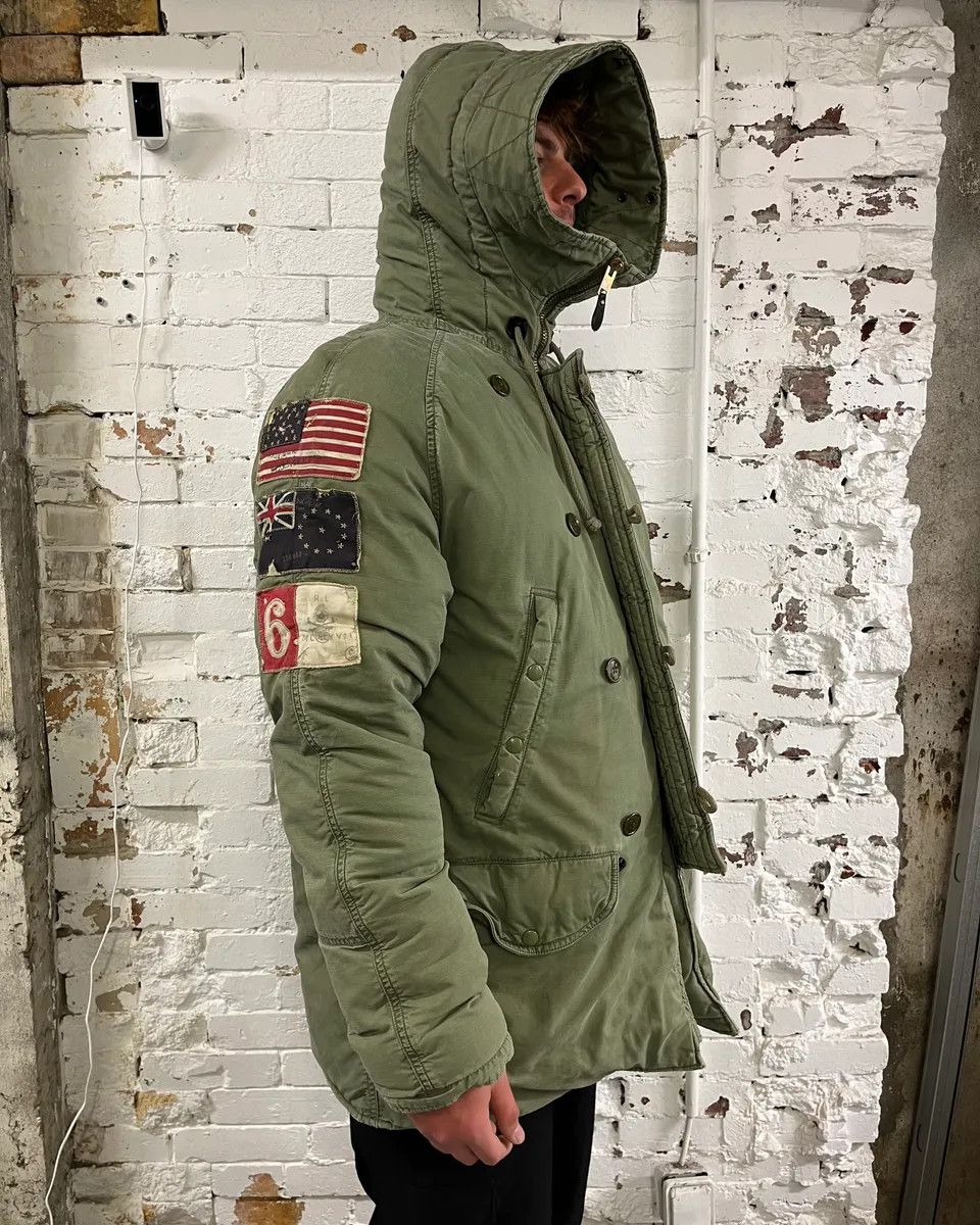 Polo Ralph Lauren AW2012 Ralph Lauren Khaki Green Flags Long Cargo Parka Coat Size US L / EU 52-54 / 3 - 1 Thumbnail