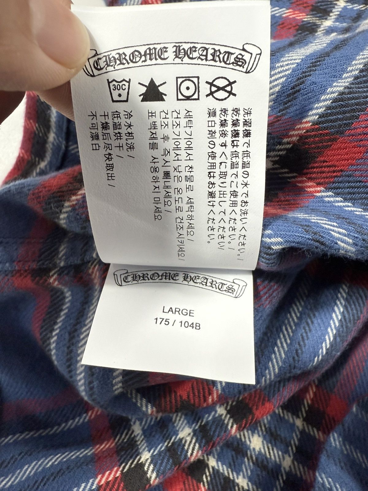 Chrome Hearts 🔥Chrome Hearts Blue Flannel Shirt🔥 Size US L / EU 52-54 / 3 - 6 Thumbnail