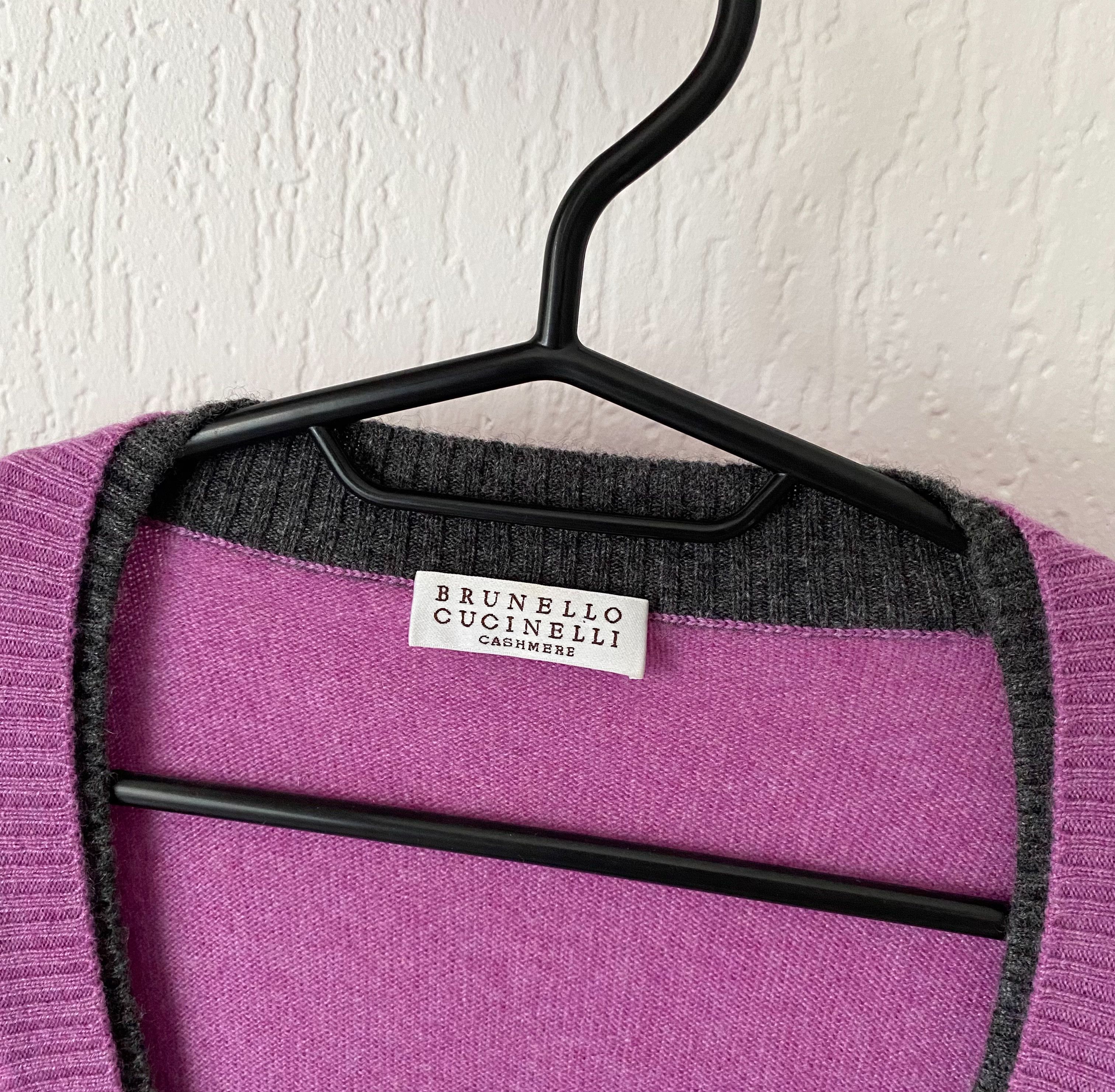 Brunello Cucinelli Brunello Cucinelli Cashmere Deep V-Neck Sweater Size L / US 10 / IT 46 - 12 Thumbnail