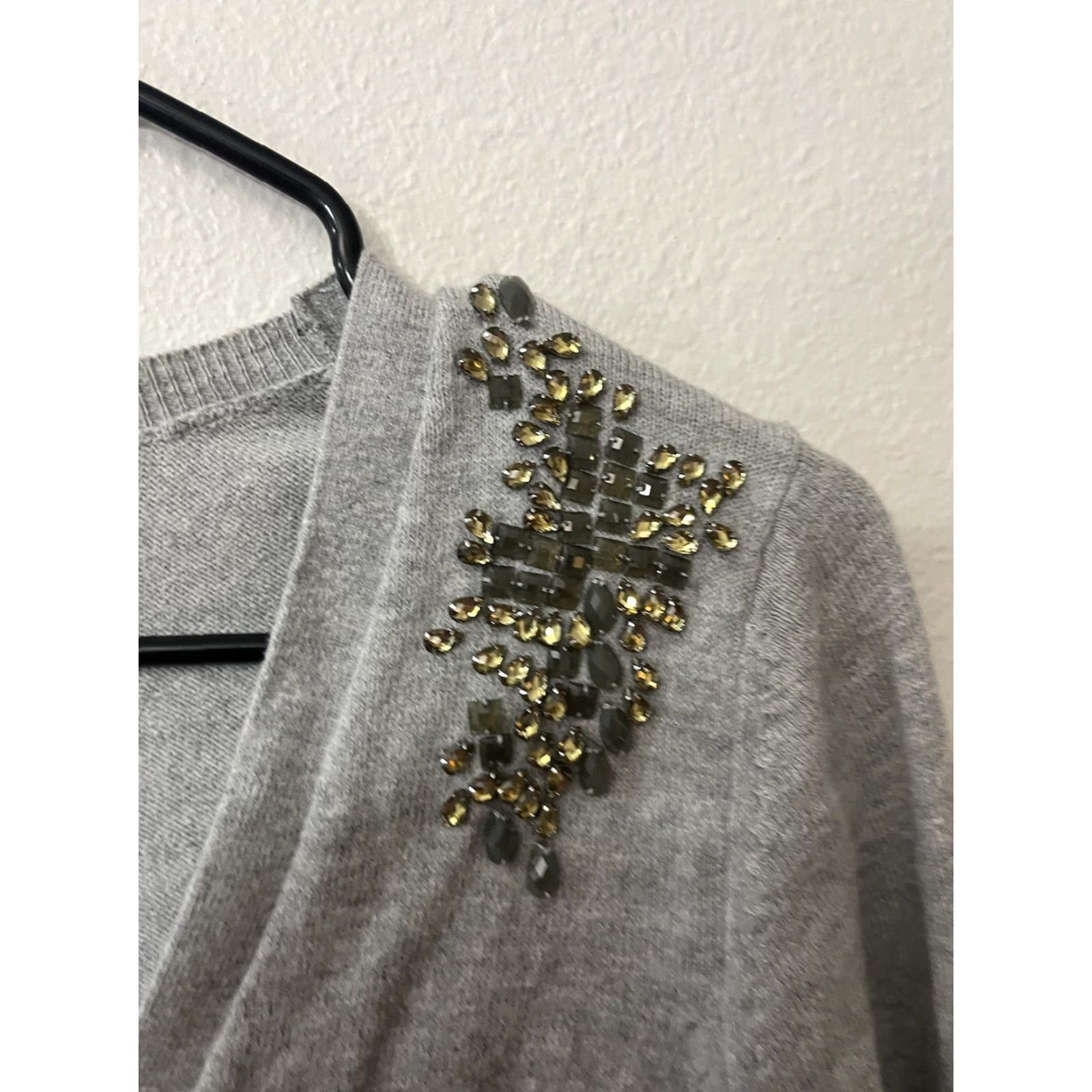 Gap Gap Cashmere Cardigan Sweater Women's Size M Gray 3/4 Sleeve Button-Up Modern Minimalist Size M / US 6-8 / IT 42-44 - 4 Thumbnail