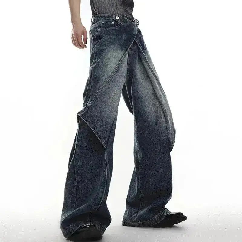 Japanese Brand Deconstruct Wide Leg Washed Jeans Pants y2k Size US 34 / EU 50 - 1 Thumbnail