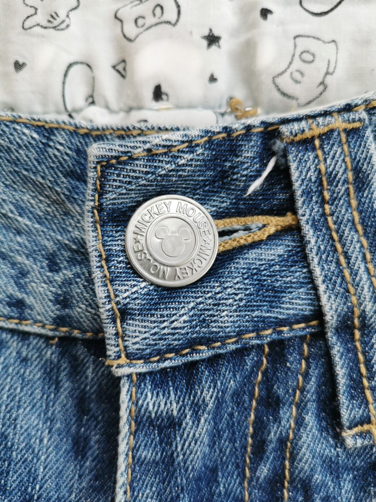 Anime Vintage Mickey Mouse Denim Distressed Jeans Size US 29 - 8 Thumbnail