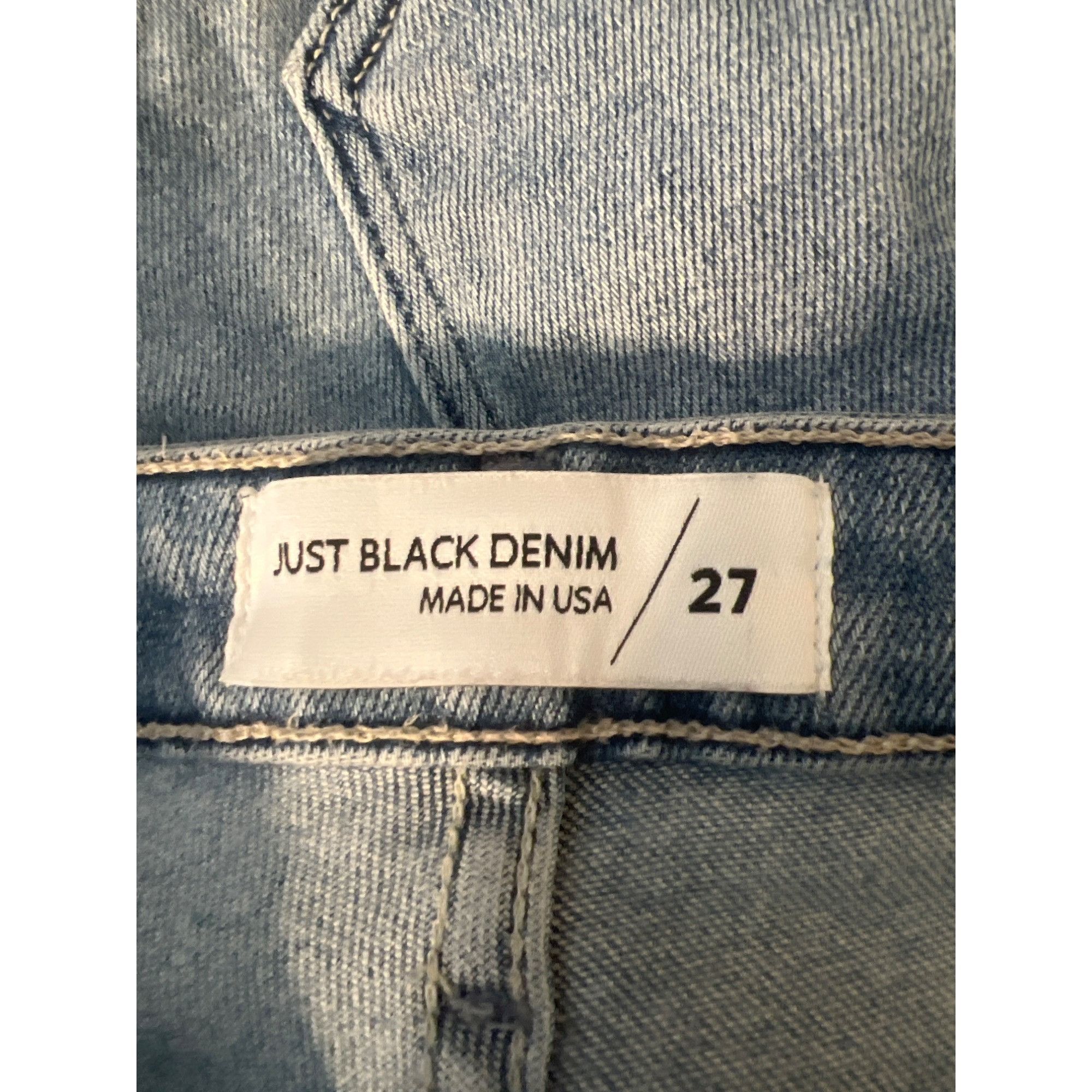 Other Just Black Denim High Rise Button Fly Skinny Jeans Distresse Size 27" / US 4 / IT 40 - 5 Thumbnail