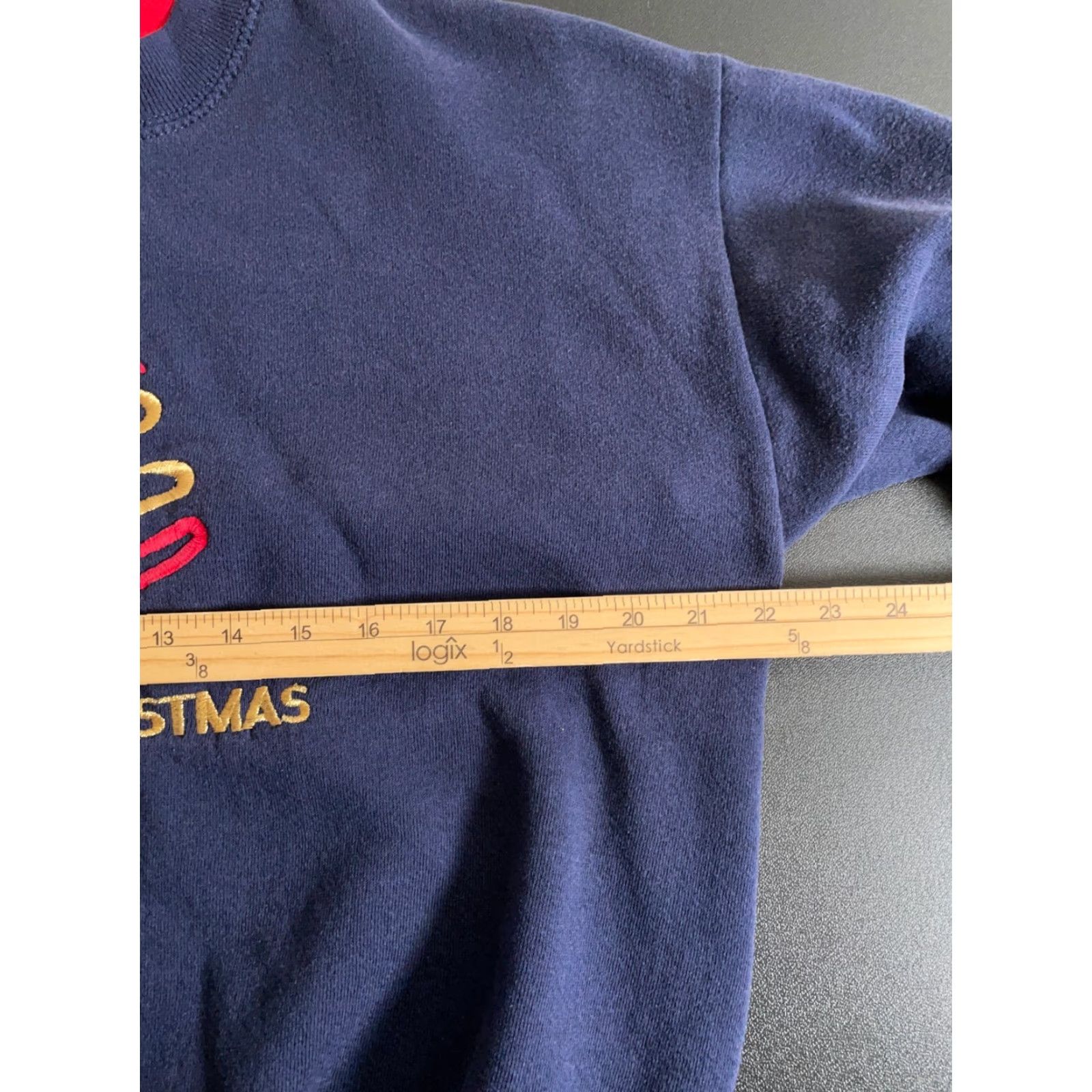 Lee VINTAGE Lee Sweatshirt Christmas Tree Embroidered Large Blue Pullover Mock Neck 90s Holiday Womens Size L / US 10 / IT 46 - 5 Thumbnail
