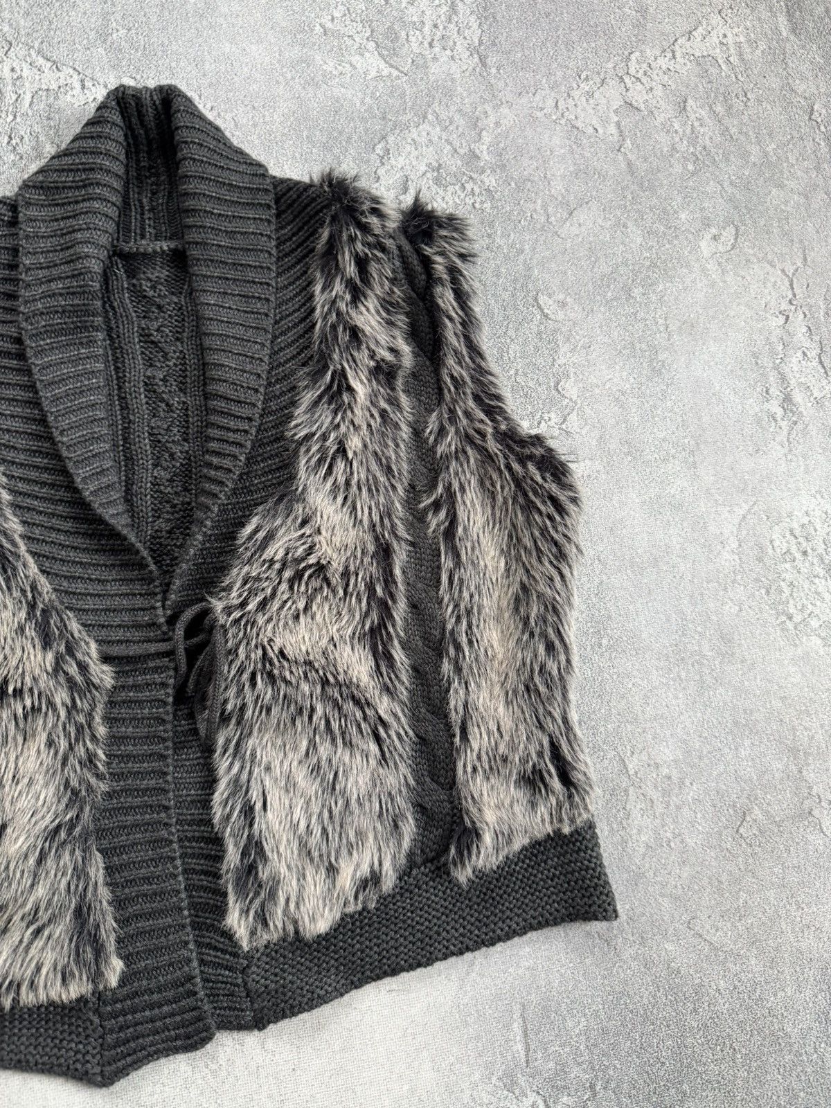 If Six Was Nine Retro Vest faux fur sweater sleeveless jacket Y2K L.G.B. Size XL / US 12-14 / IT 48-50 - 8 Thumbnail