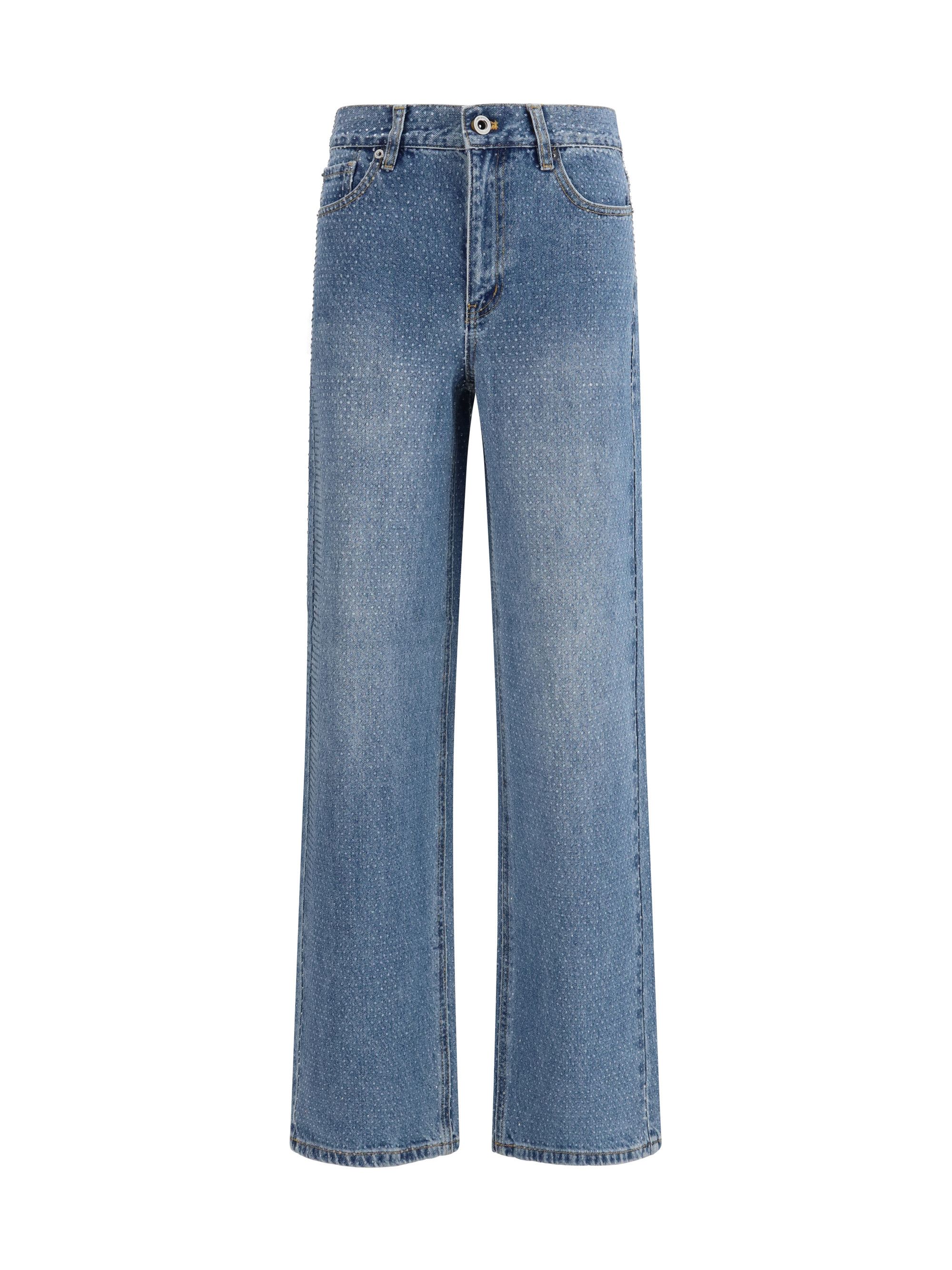 Self-Portrait Straight-leg Jeans with all-over rhinestones Size 27" / US 4 / IT 40 - 1 Thumbnail