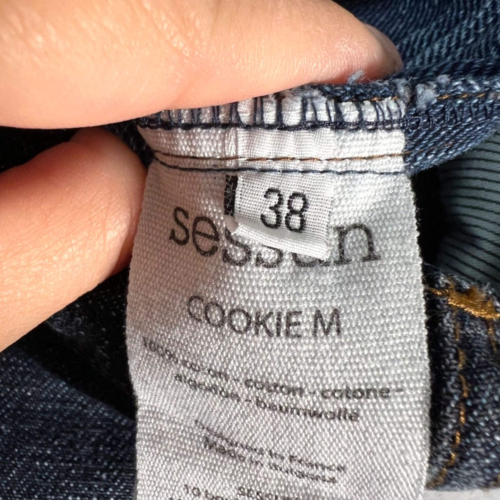 Vintage VINTAGE Sessùn Womens 38 Cookie High-Waist Straight-Leg Blue Denim Jeans Jeans Size 26" / US 2 / IT 38 - 4 Thumbnail