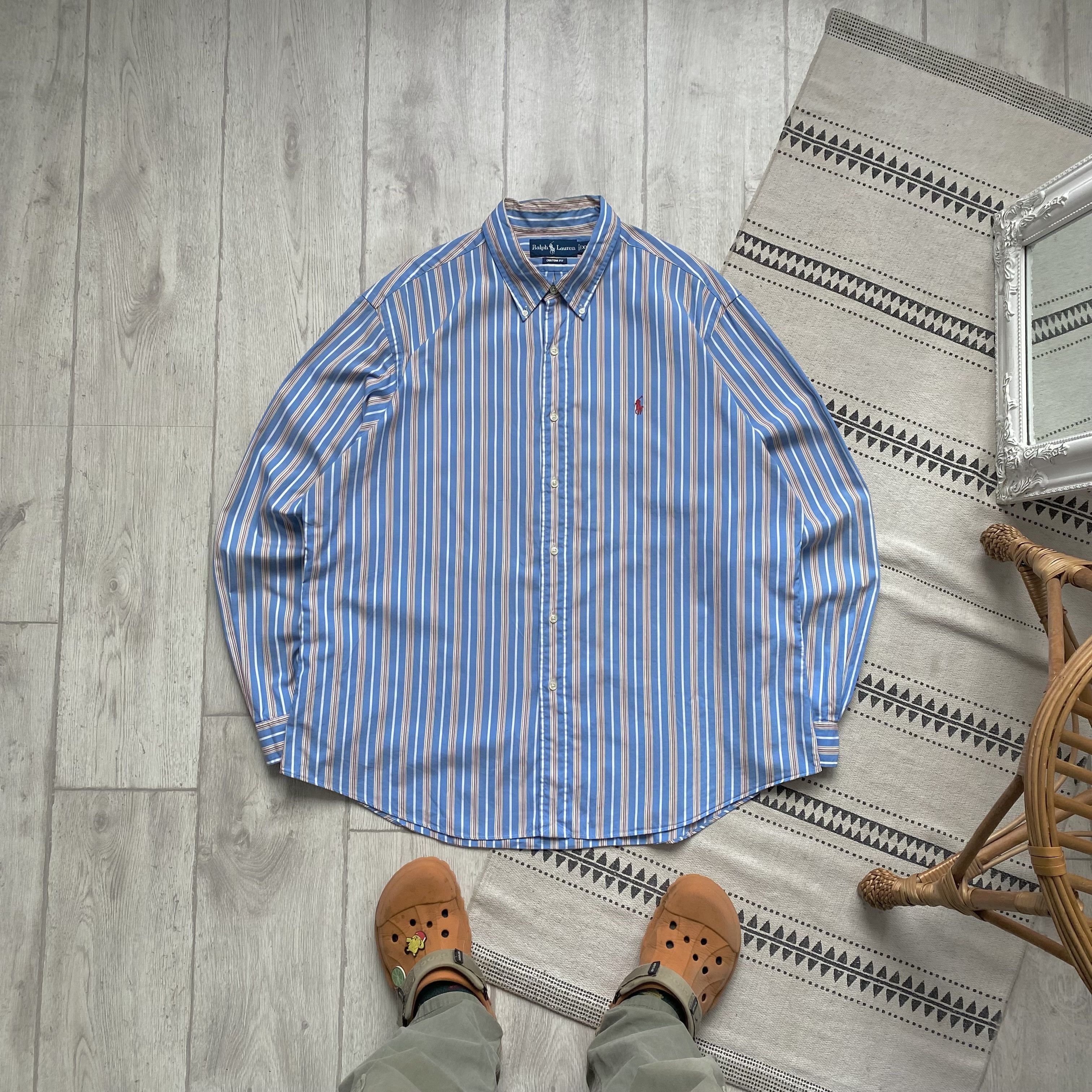 Polo Ralph Lauren 👔 Vintage 90s Polo Ralph Lauren striped shirt oldmoney Size US XXL / EU 58 / 5 - 1 Thumbnail