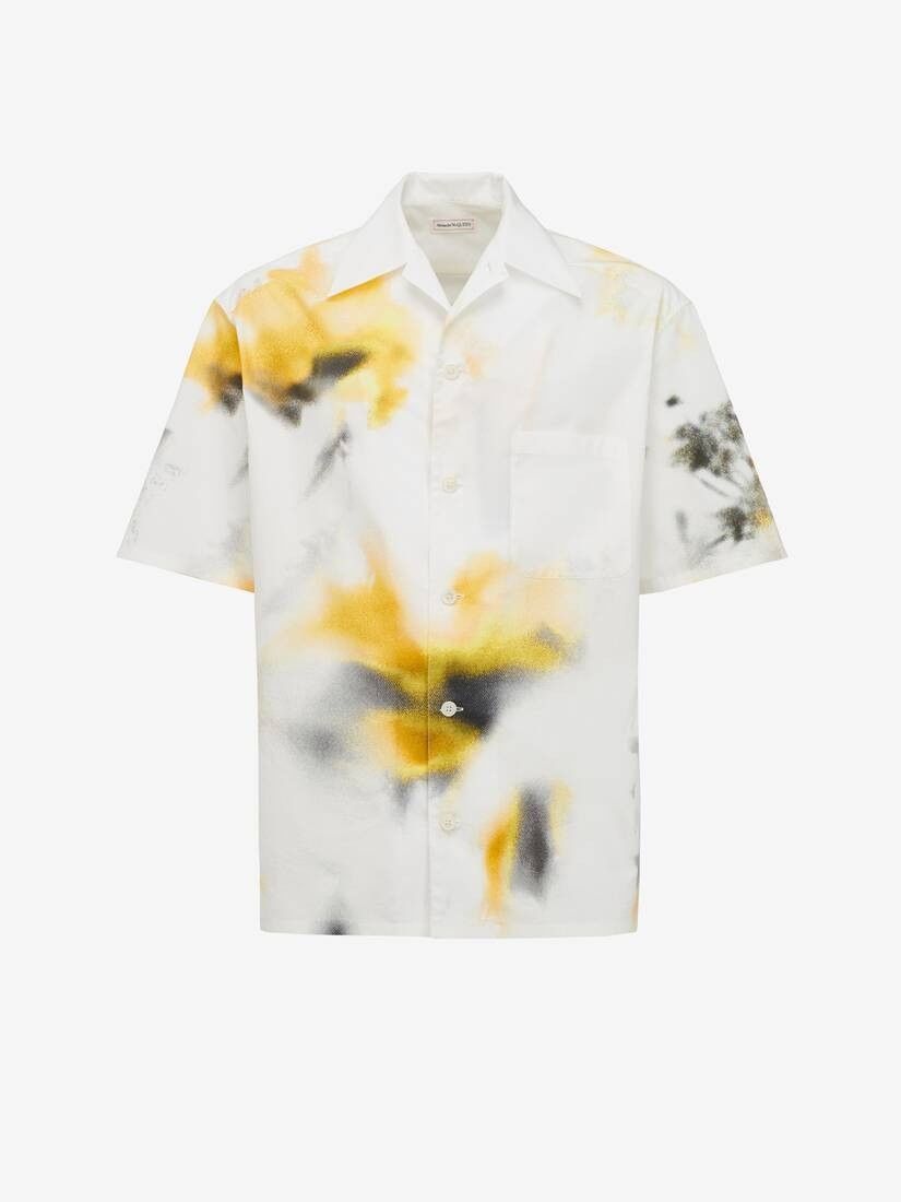 o1w1db10725 Obscured Flower Bowling Shirt in Multicolor