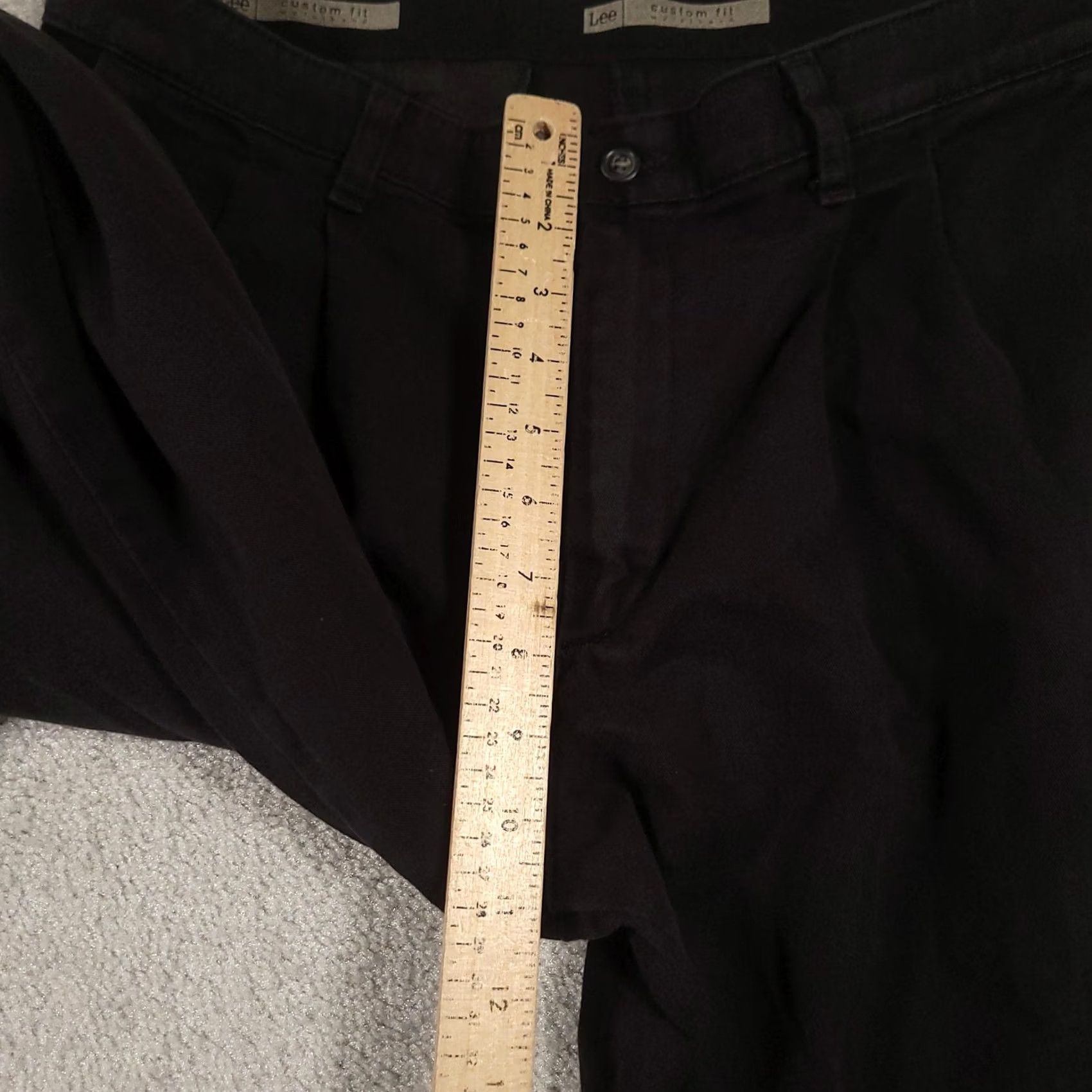Lee Lee Dress Mens 36 Black Pants 36x30 Custom Fit Waistband Chino Classic Pleated Size US 36 / EU 52 - 5 Thumbnail