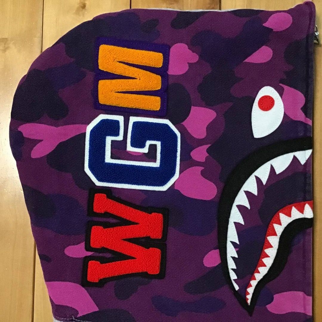 Bape BAPE Grey x Purple camo shark full zip hoodie a bathing ape Size US S / EU 44-46 / 1 - 4 Thumbnail