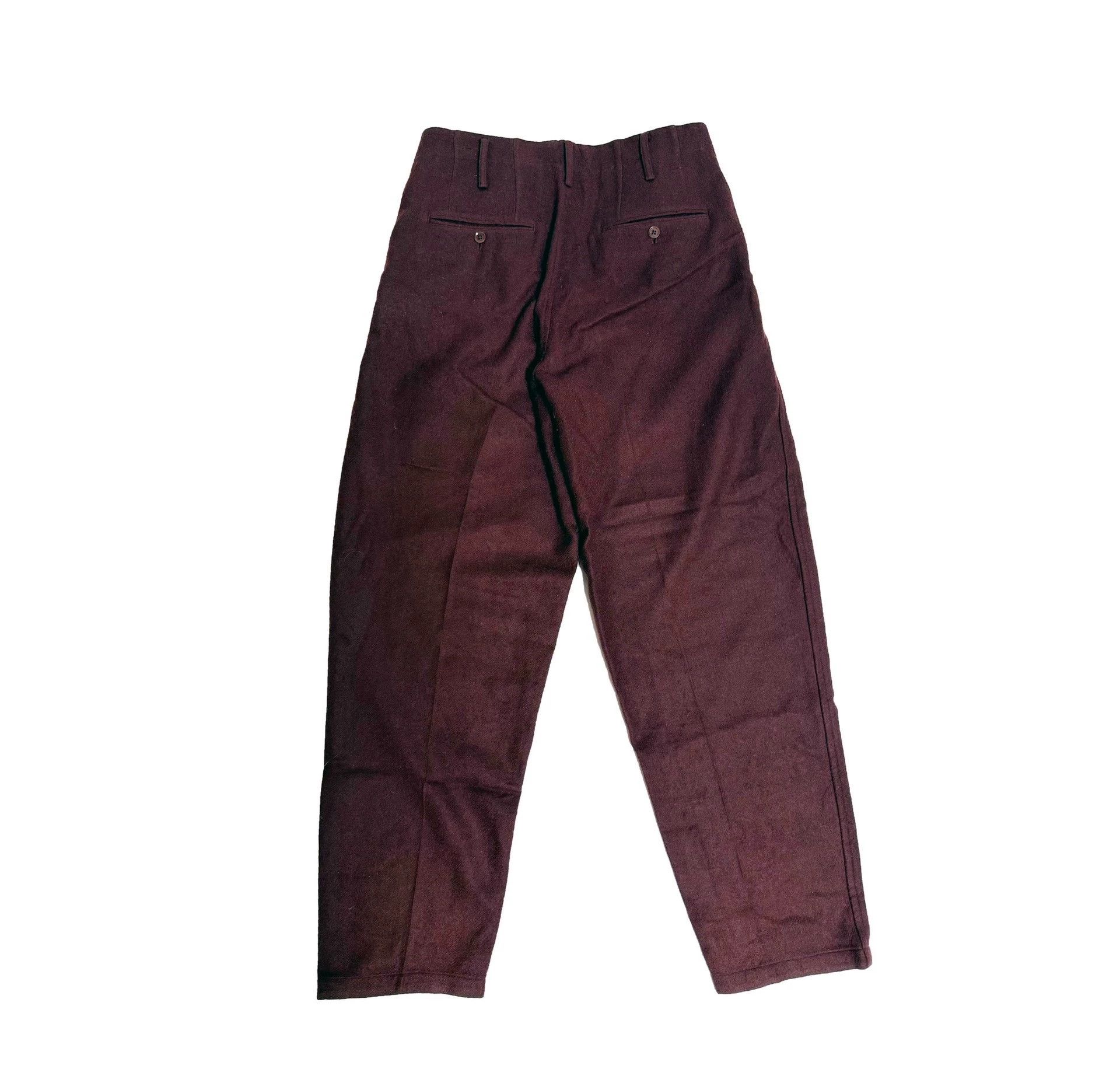 Yohji Yamamoto Yohji Yamamoto 12AW Burgundy Wool Tapered 2 Size US 32 / EU 48 - 2 Thumbnail