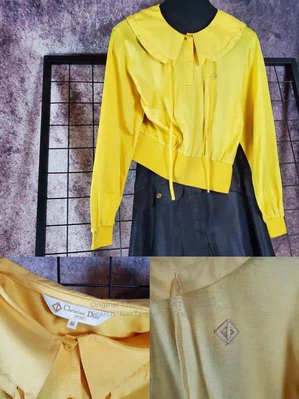 Dior Dior Yellow Cotton Logo Long Sleeve Top . Size M / US 6-8 / IT 42-44 - 6 Thumbnail