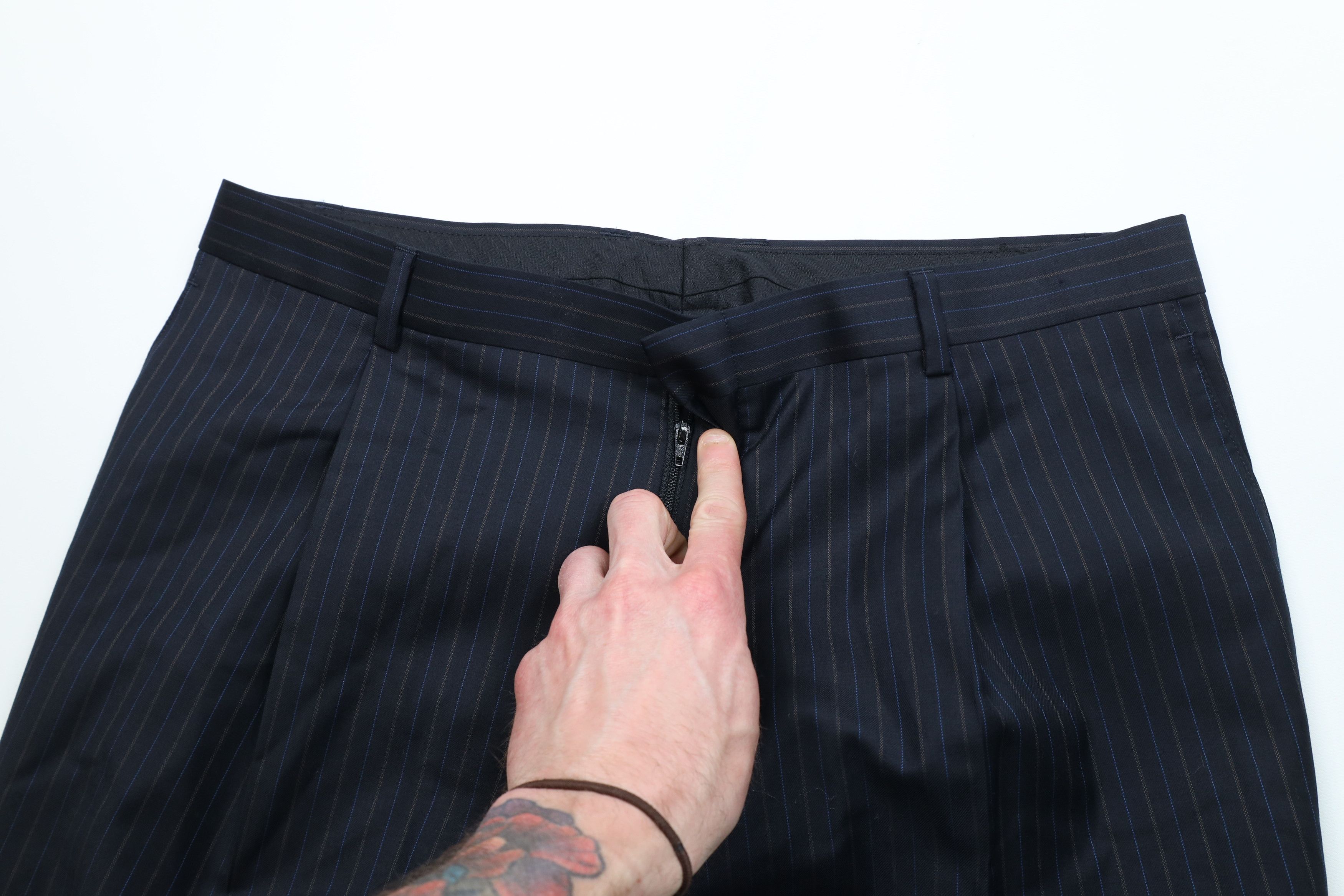 Vintage Vintage Streetwear 2 Piece Super 140s Wool Striped Suit Size 44L - 20 Thumbnail