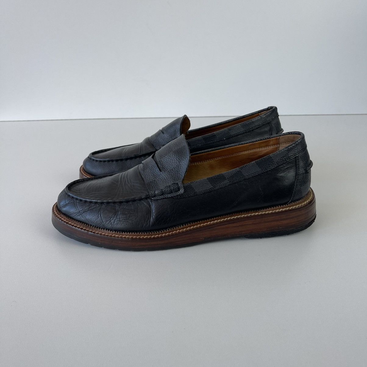 Louis Vuitton Louis Vuitton Vintage Penny Leather Loafer Black FD0153 Rare Size US 11 / EU 44 - 2 Thumbnail