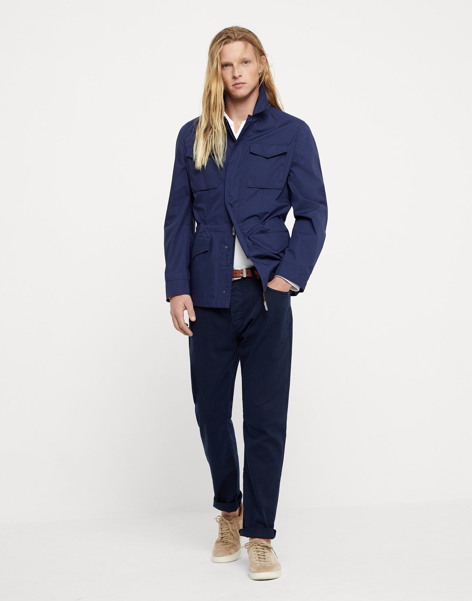 Brunello Cucinelli Jacket Water Resistant in Dark Blue Size US M / EU 48-50 / 2 - 1 Thumbnail