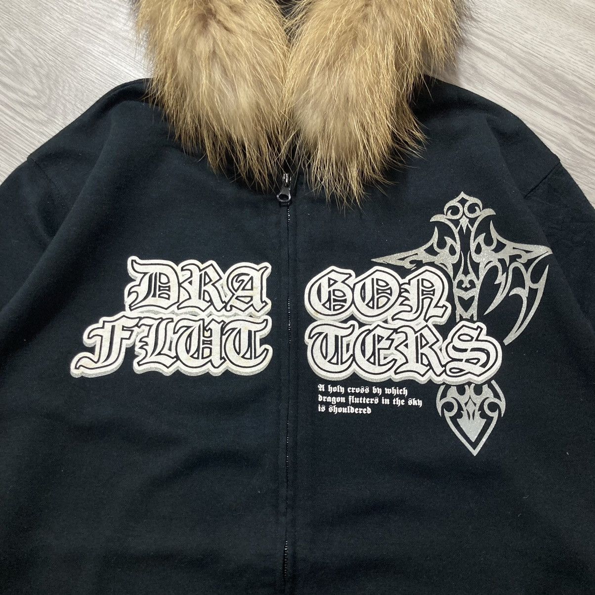 14th Addiction 2000s Beaumere Dagger Poem Grunge Punk Style Fur Ziphoodie Size US L / EU 52-54 / 3 - 4 Thumbnail