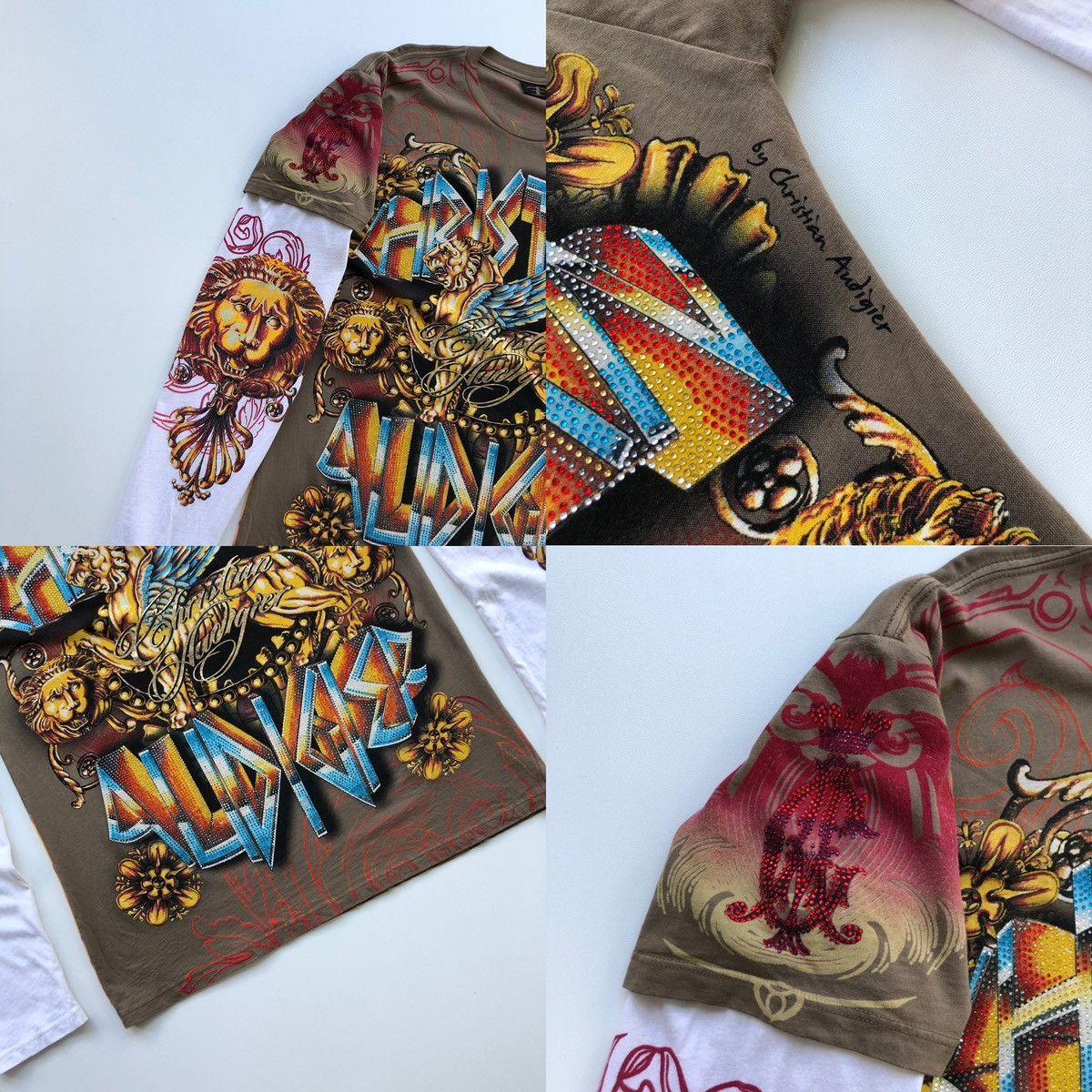 Christian Audigier Christian Audigier Tattoo Flame Printed Glitters Long Sleeve Size US M / EU 48-50 / 2 - 6 Thumbnail