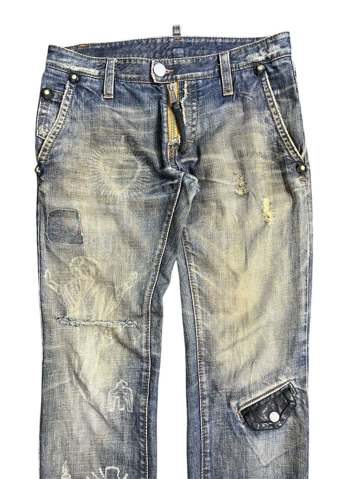 Dsquared2 05 Dsquared2 mudwash hope buckle back distressed jeans Size US 31 - 4 Thumbnail
