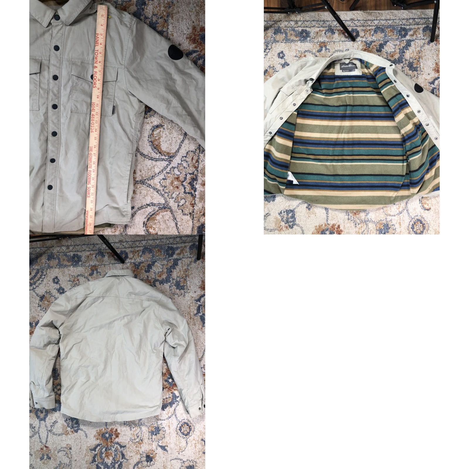 Eddie Bauer Eddie Bauer Shirt Jacket Mens S Beige Cotton Fleece Lined Snap Front Outdoor Size US S / EU 44-46 / 1 - 8 Thumbnail