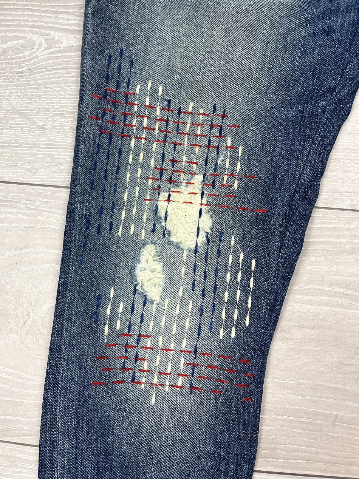 Just Cavalli Just Cavalli Italy Blue Denim Patchwork Slim Jeans Pants Size US 34 / EU 50 - 6 Thumbnail