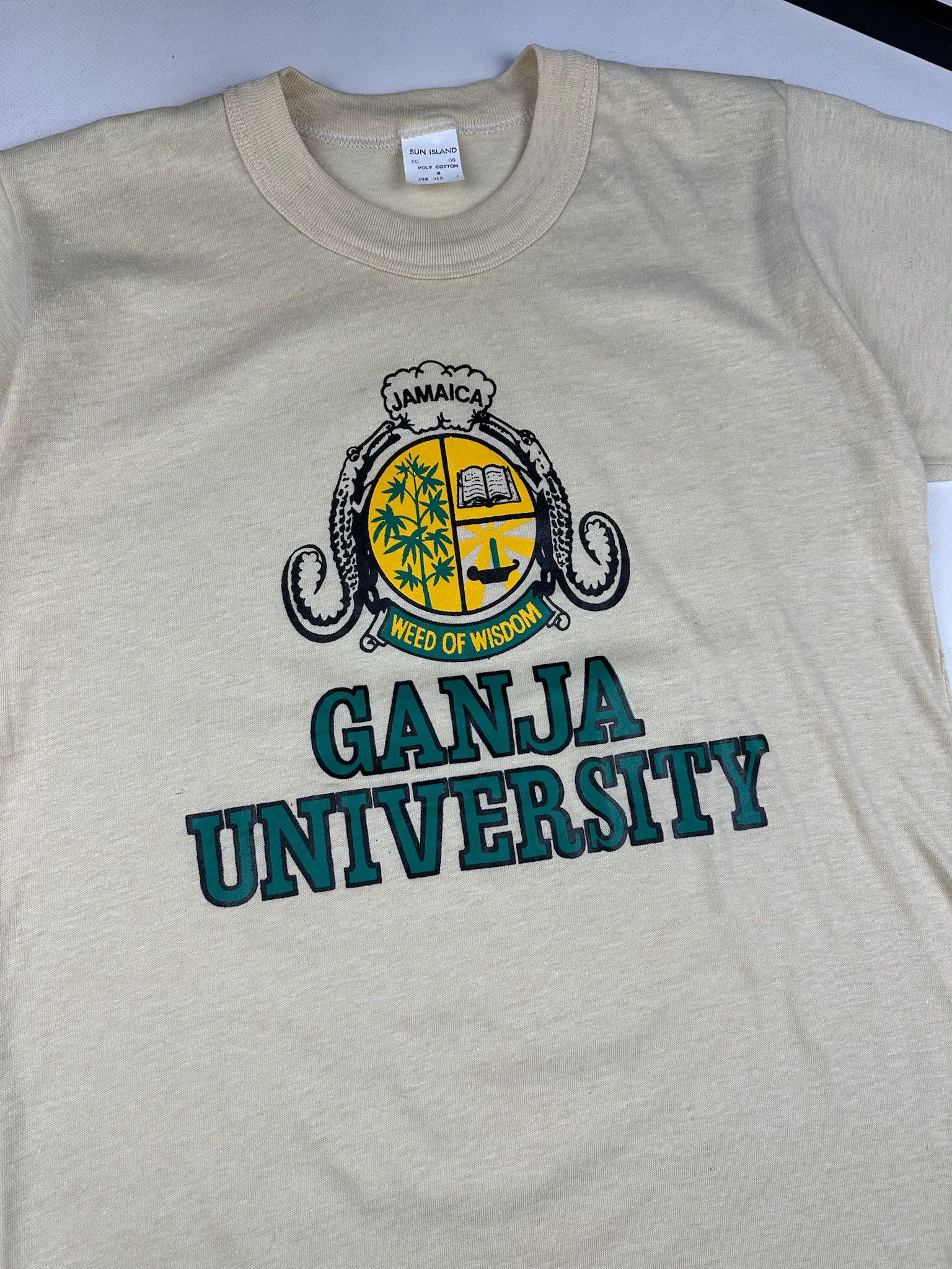 Vintage 90s Ganja state university Jamaica weed t shirt marijuana Size US S / EU 44-46 / 1 - 3 Thumbnail