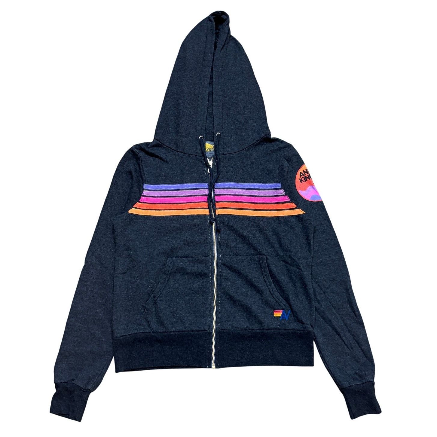 Aviator Nation Rare Aviator Nation 5 Stripe Full Zip Hoodie Women's Medium Size M / US 6-8 / IT 42-44 - 1 Thumbnail