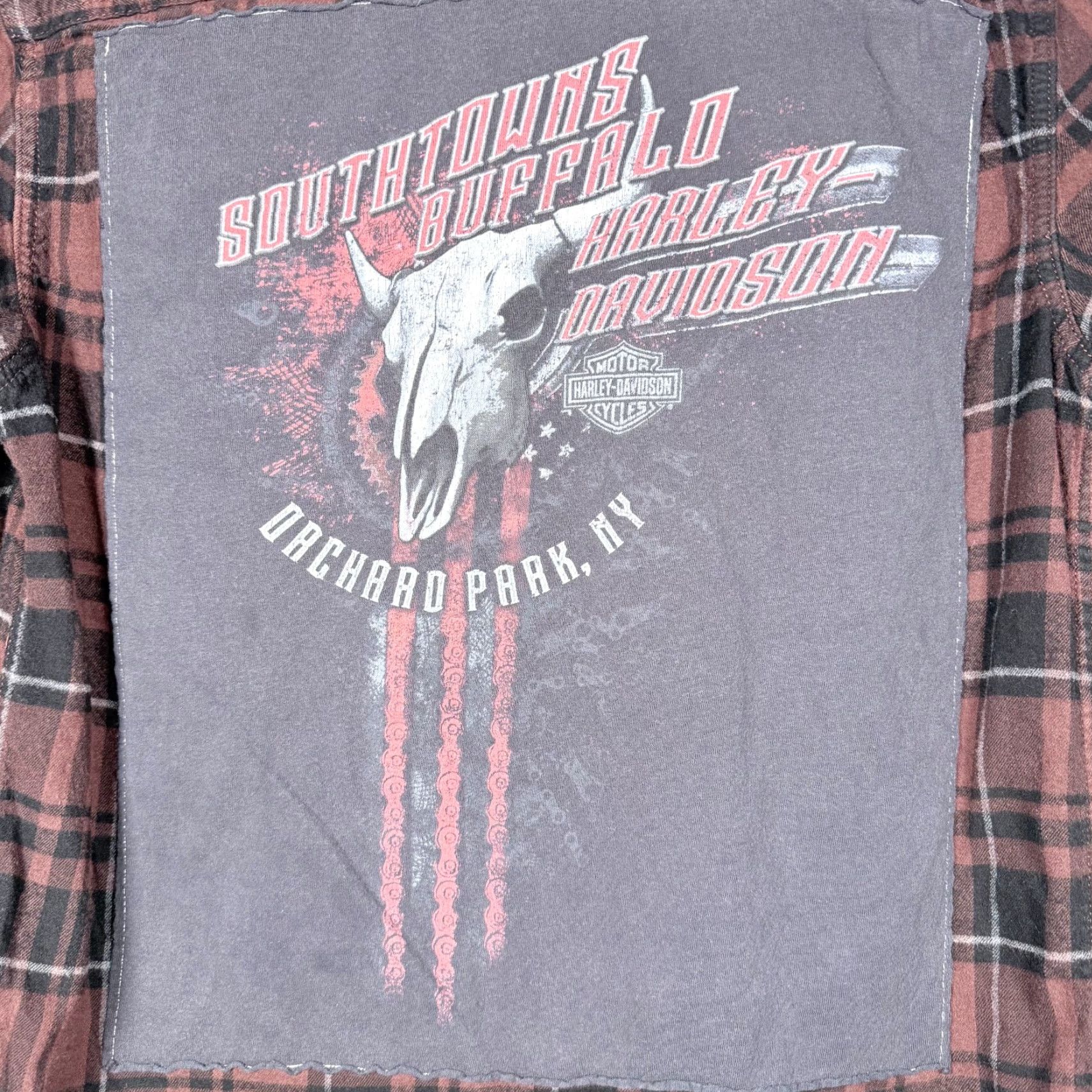 Harley Davidson Harley-Davidson Shirt Mens Large Maroon Black Plaid Flannel Buffalo Shirt Size US L / EU 52-54 / 3 - 7 Thumbnail