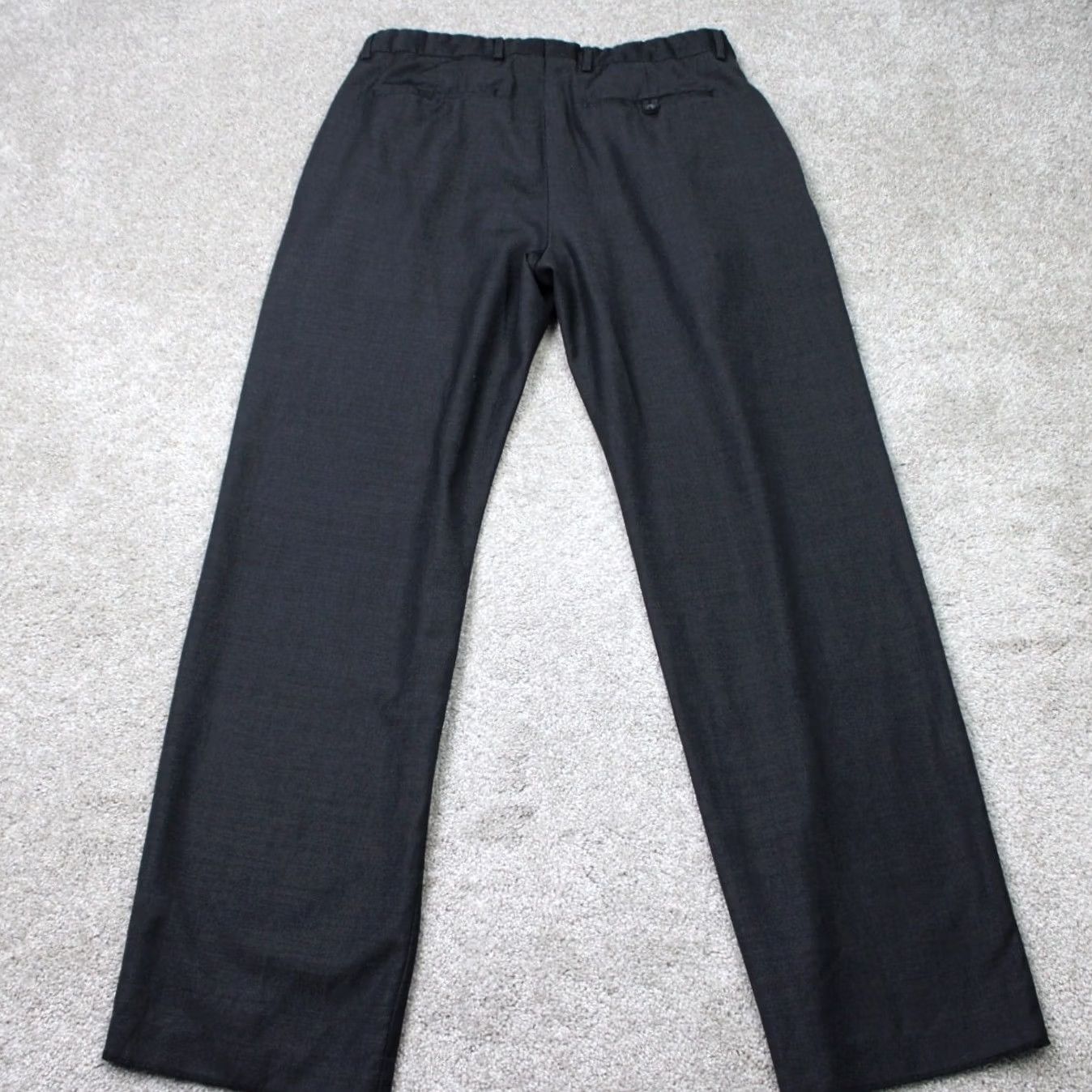 Banana Republic Banana Republic Dress Pants Mens 35x32 Black 100% Wool Flat Front Acetate Lined Size US 35 - 7 Thumbnail