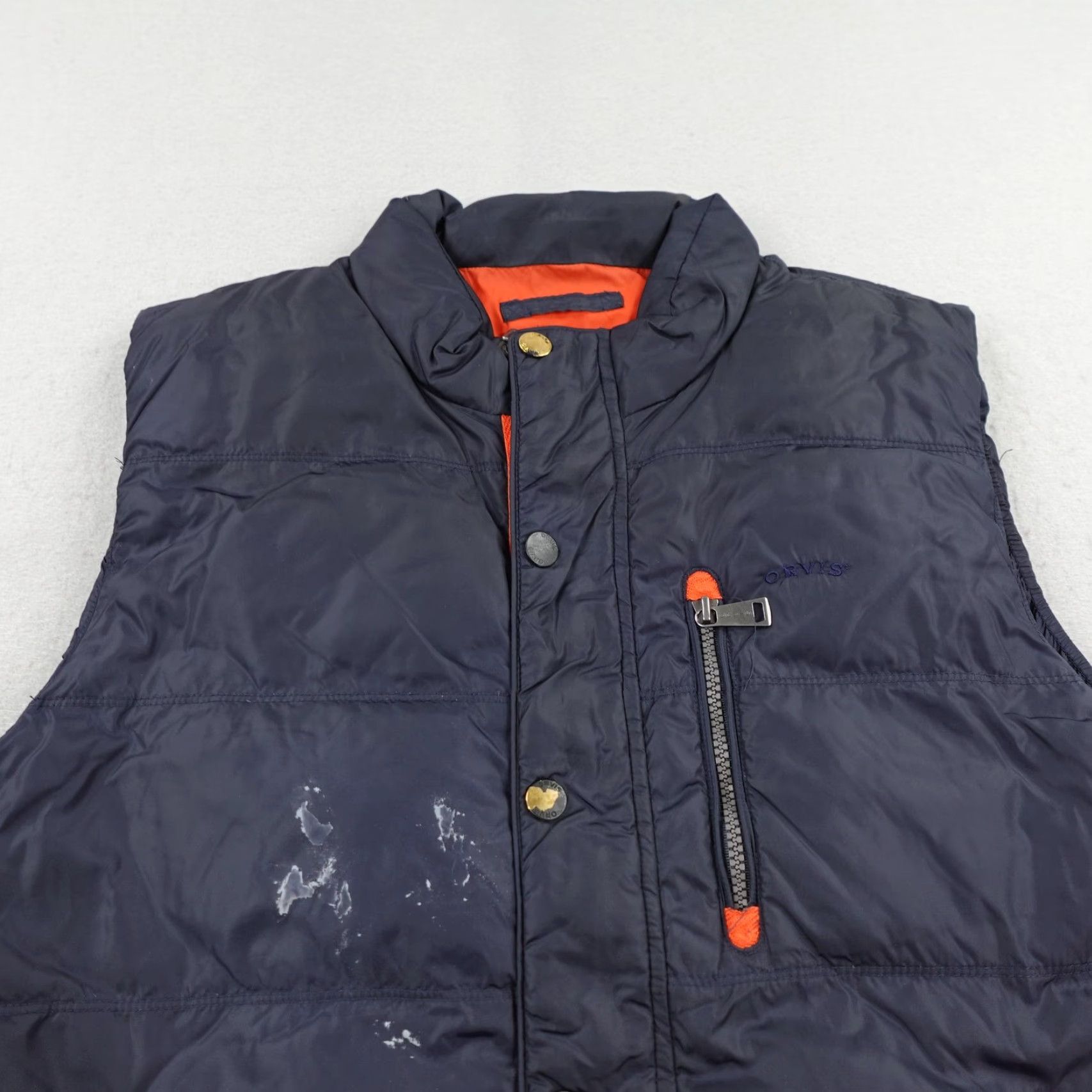 Orvis VINTAGE Orvis Vest Mens Medium Blue Duck Down Essex Puffer Quilted Zip Snap Insulated Size US M / EU 48-50 / 2 - 2 Thumbnail
