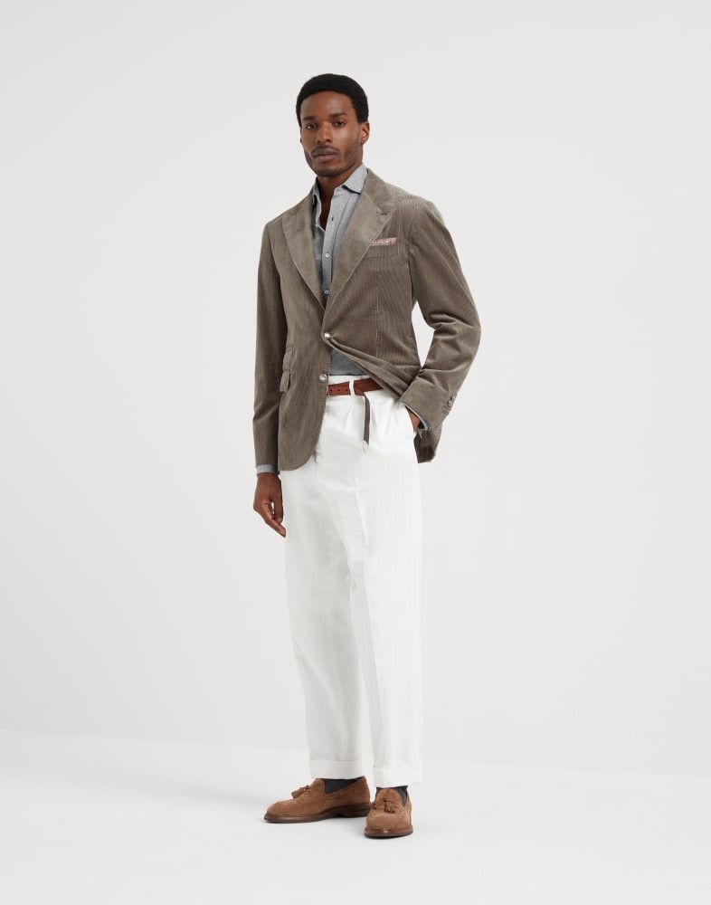 Brunello Cucinelli o1w1db10825 Silk-Cotton Blend Shirt in Grey Size US XL / EU 56 / 4 - 5 Thumbnail