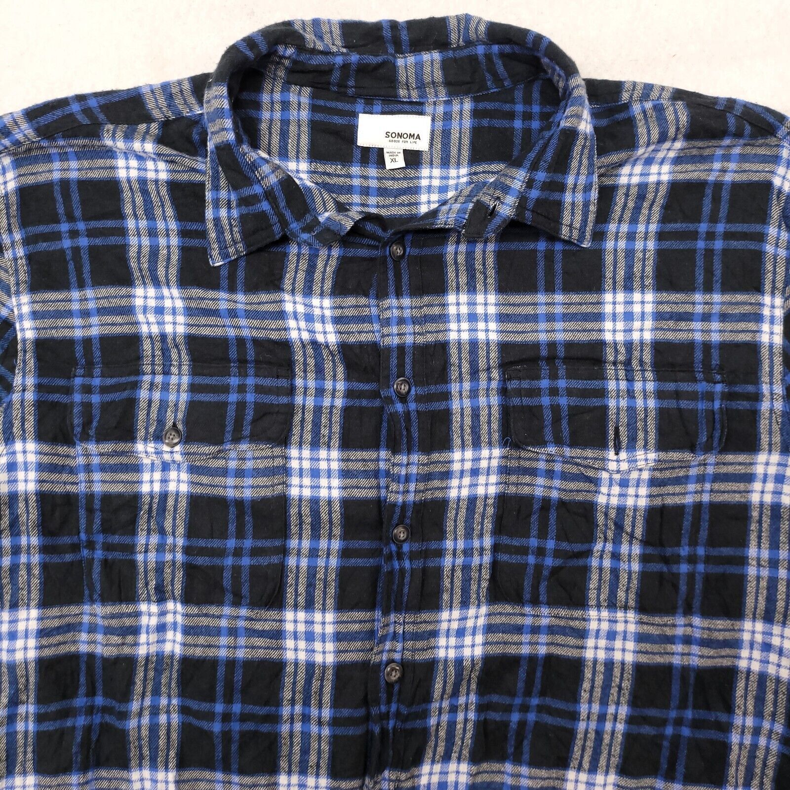 Sonoma Sonoma Tartan Flannel Button Up Shirt Men Size XL Blue Black Size US XL / EU 56 / 4 - 1 Thumbnail