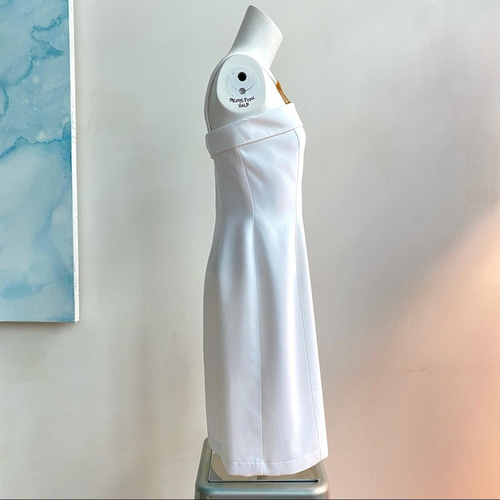 Thierry Mugler VTG THEIRRY MUGLER Iconic Vintage White Bandeau Sheath Dress Size S / US 4 / IT 40 - 3 Thumbnail