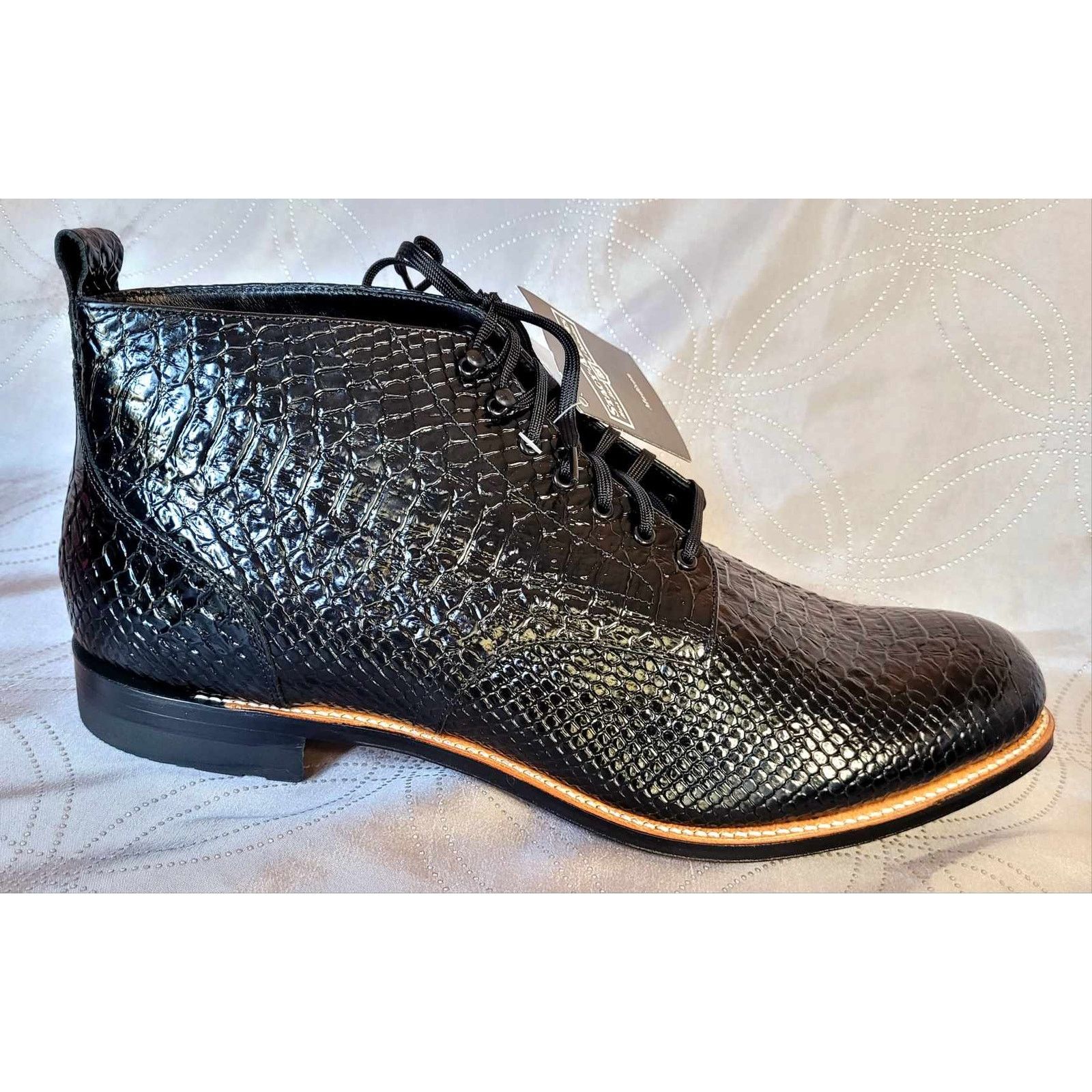 Stacy Adams NEW Size 14D Stacy Adams Black Leather High Top Boots Shoes Size US 14 / EU 47 - 13 Thumbnail