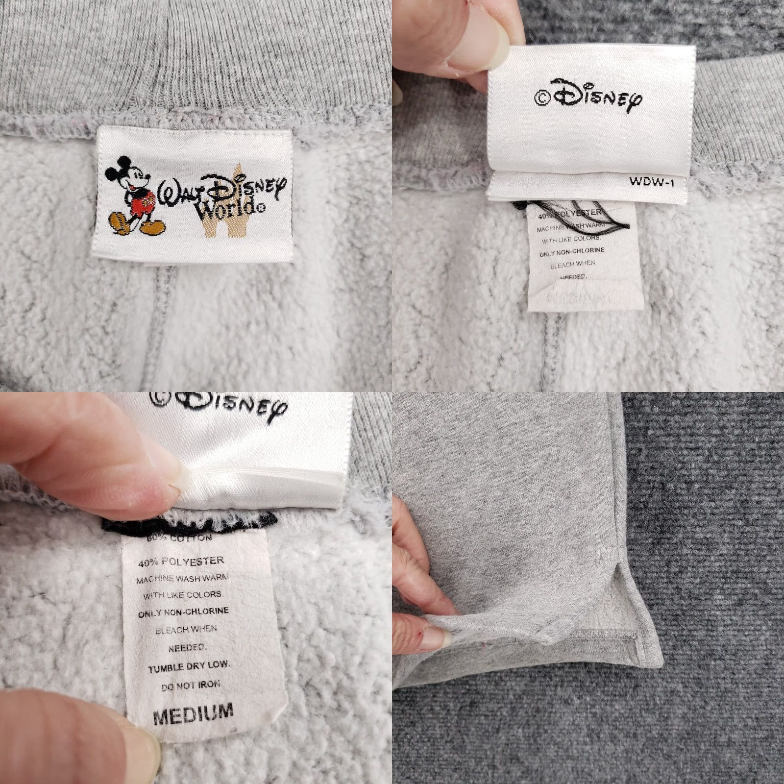Disney VINTAGE Disney Walt Disney World Sweatpants Men Medium Gray Mickey Mouse Fleece Pull On Heather Size US 31 - 9 Thumbnail