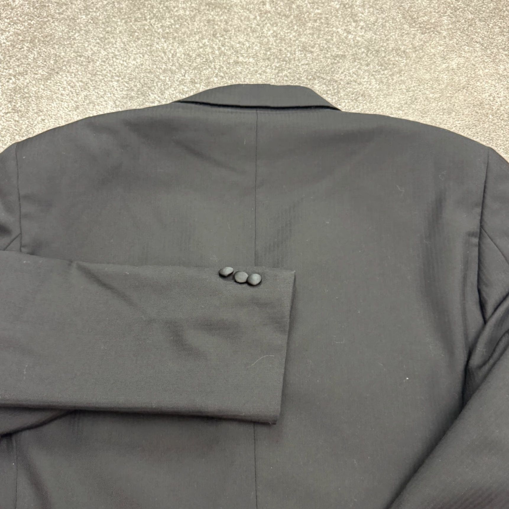 Vintage VINTAGE Guabello Blazer Jacket Mens 44R Black Wool Three-Button Notch Lapel Single-Breasted 3-Button 46 Chest Italy Classic Designer Size 44R - 4 Thumbnail