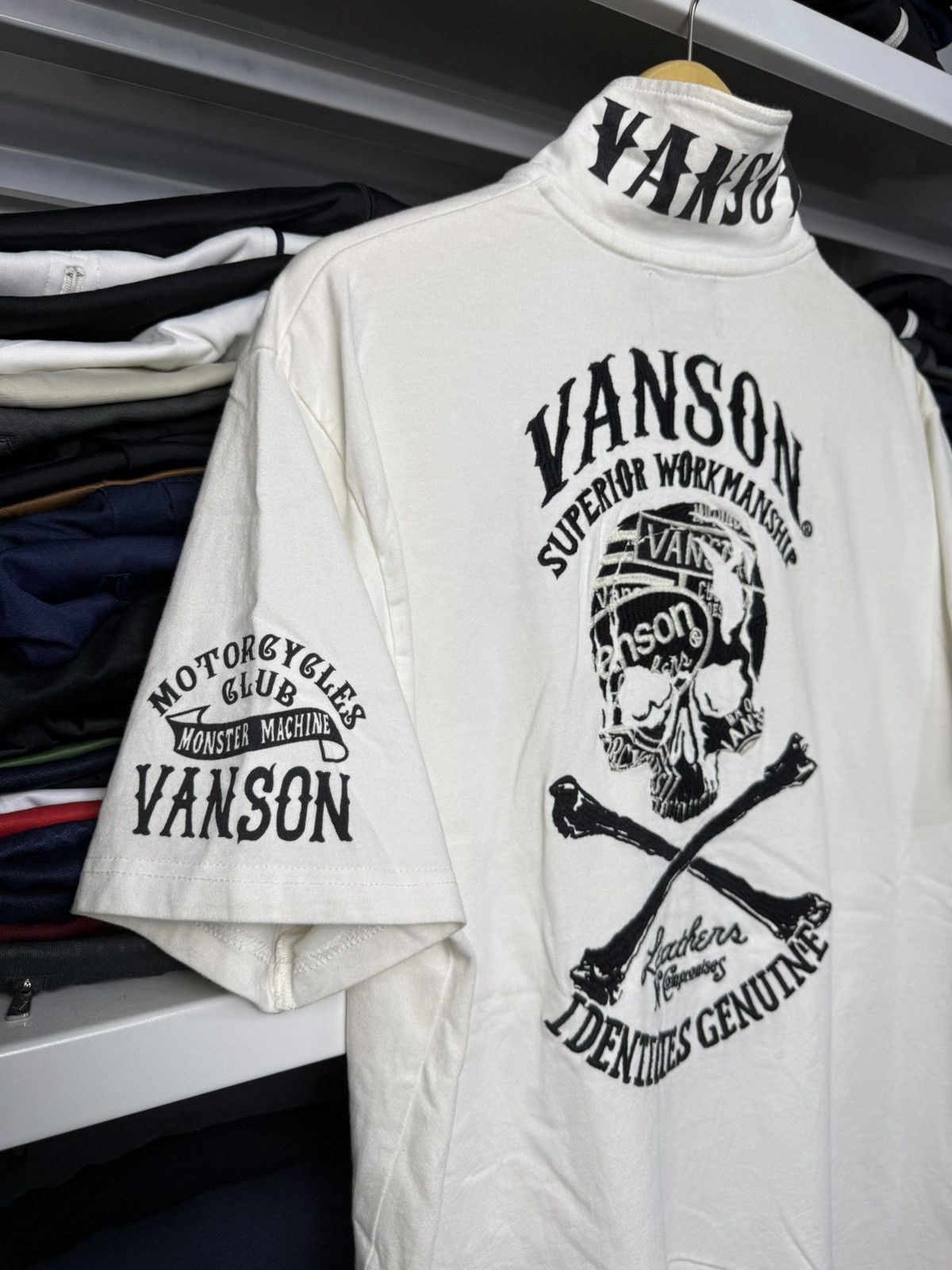 Vanson Leathers Vintage Vanson Leathers Collar T-shirt Size US L / EU 52-54 / 3 - 5 Thumbnail