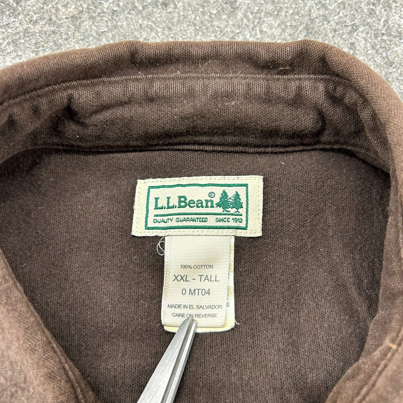 Vintage L.L. Bean Shirt Mens 2XLT Brown Button-Up Long Sleeve Solid Cotton Chamois Flannel 90s Mens Button-Up Size US XXL / EU 58 / 5 - 4 Thumbnail