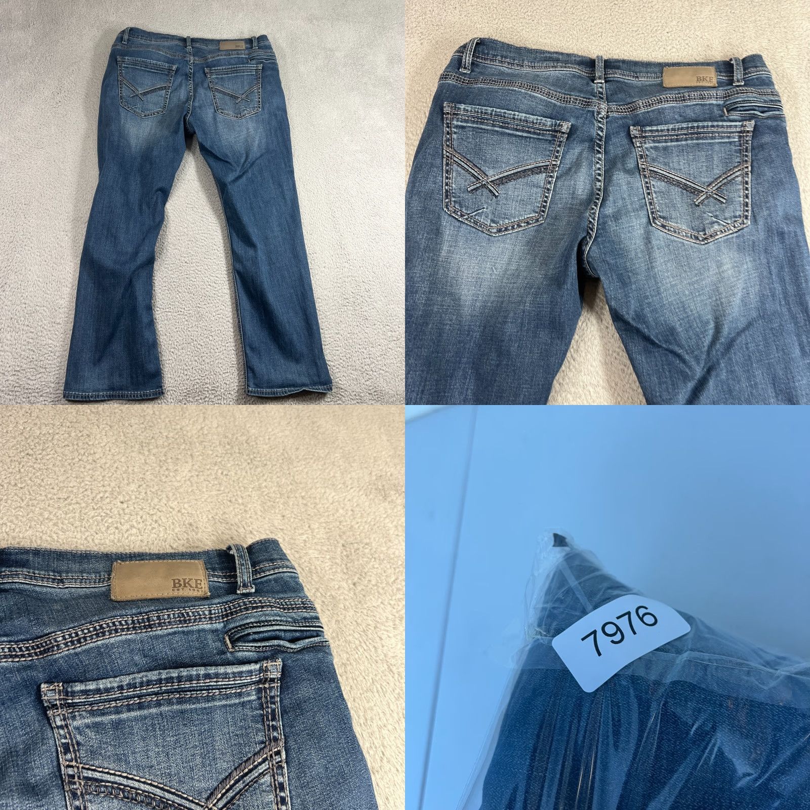 Vintage VINTAGE Buckle BKE Derek Jeans Mens 39x30 Blue Straight Leg Denim Pants Medium Wash Distressed Size US 39 - 8 Thumbnail