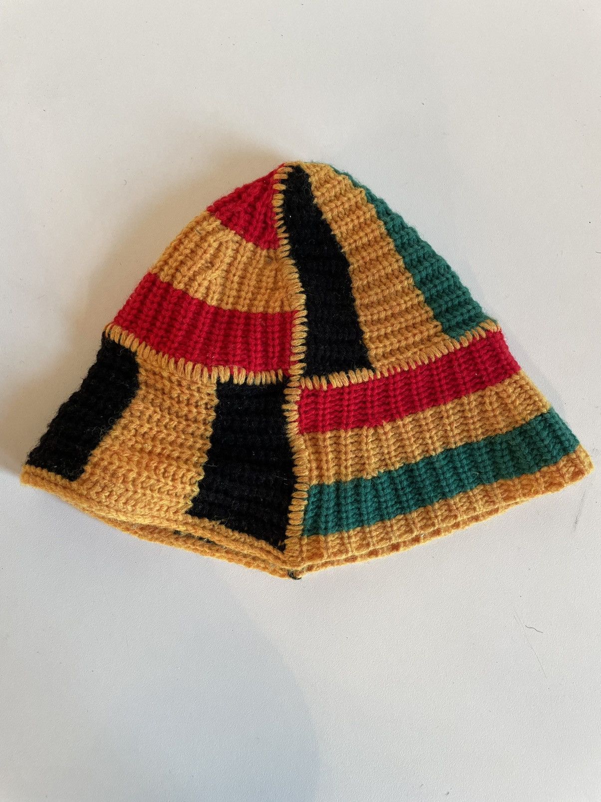 Pre-owned Denim Tears Knit Lambswool Bucket Hat In Yellow