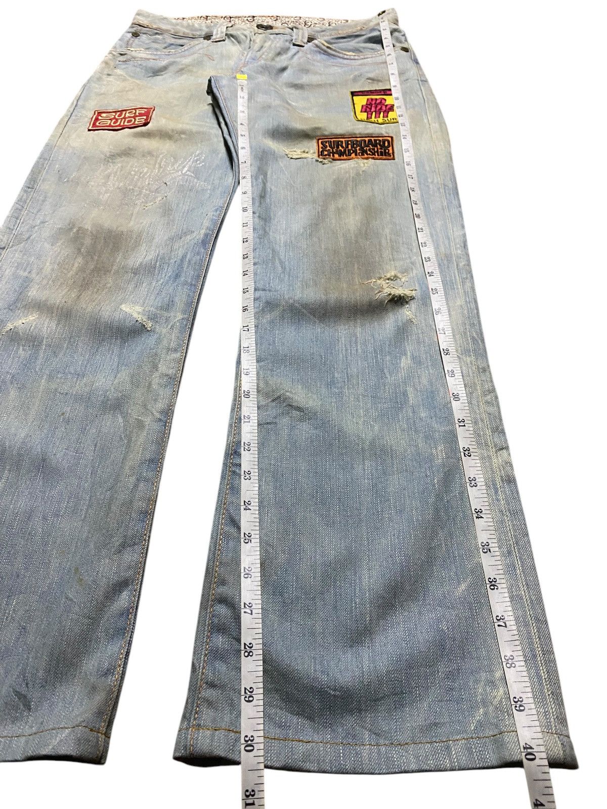 Edwin Edwin Blue Trip Print Dirty Patches Jeans Size US 32 / EU 48 - 17 Thumbnail