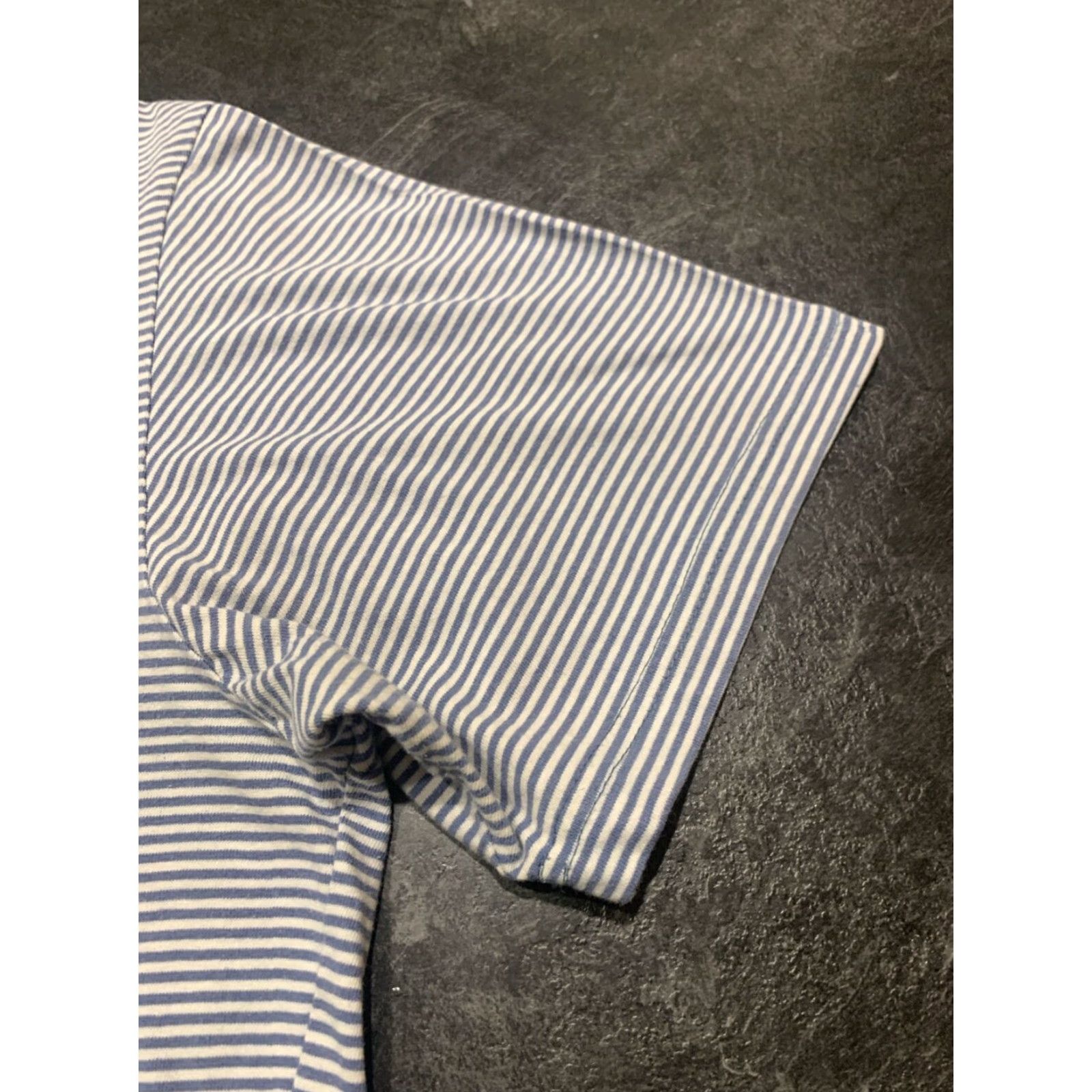 johnnie-O Mens Johnnie-O Polo Shirt XL Blue White Striped Short Sleeve Cotton Embroidered Logo Classic Golf Size US XL / EU 56 / 4 - 3 Thumbnail